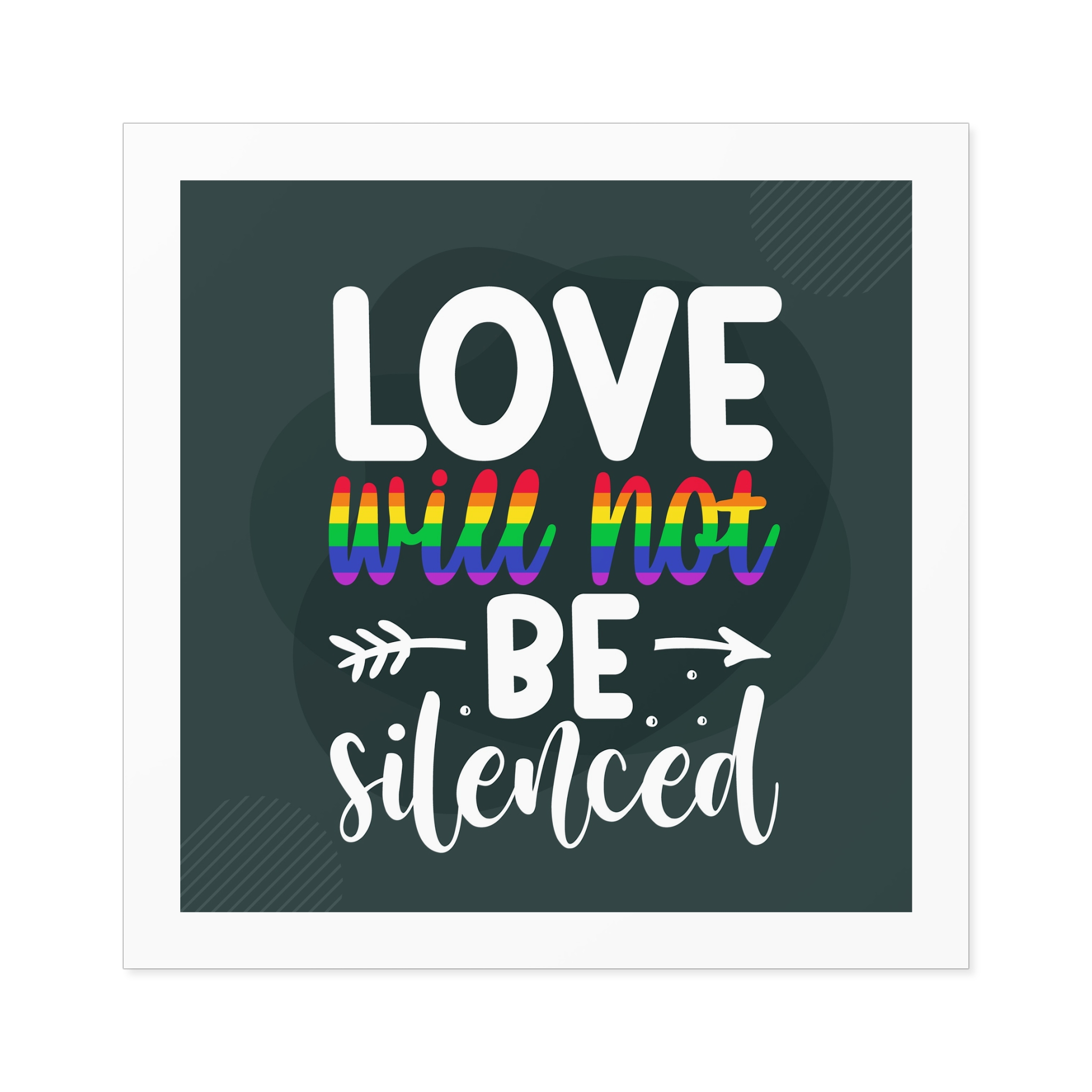 Love Will Be Silenced Premium Gay Pride Lettering Vector Design Laminate Stickers Square - Image 49