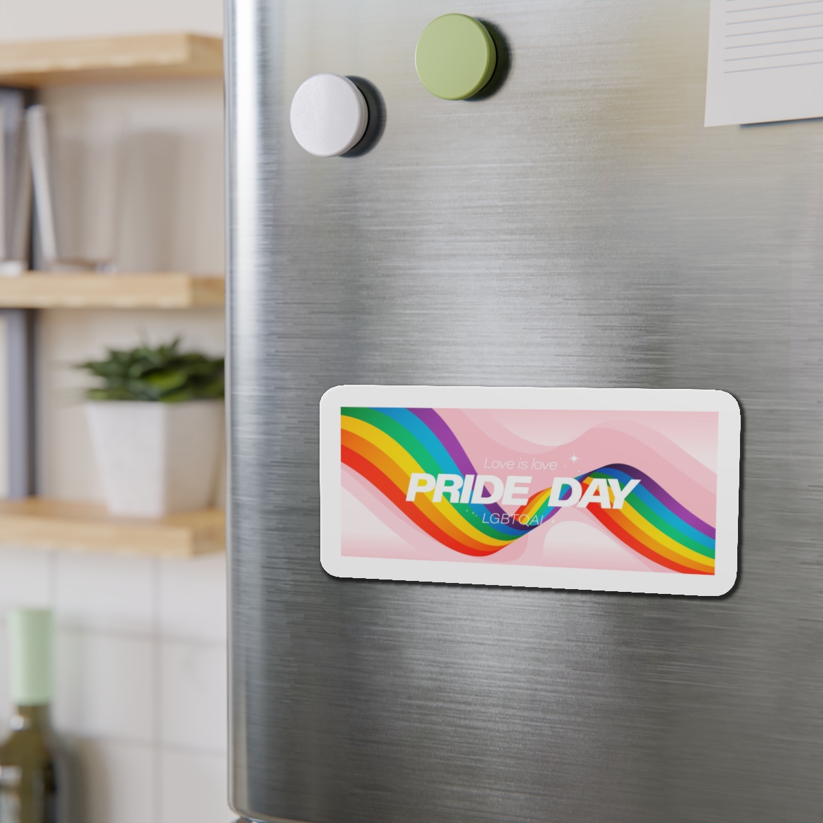 Happy Pride Month Background Vector Lgbtq Community Symbol With Rainbow Pride Flag Heart Design Cele Die Cut Magnets - Image 15