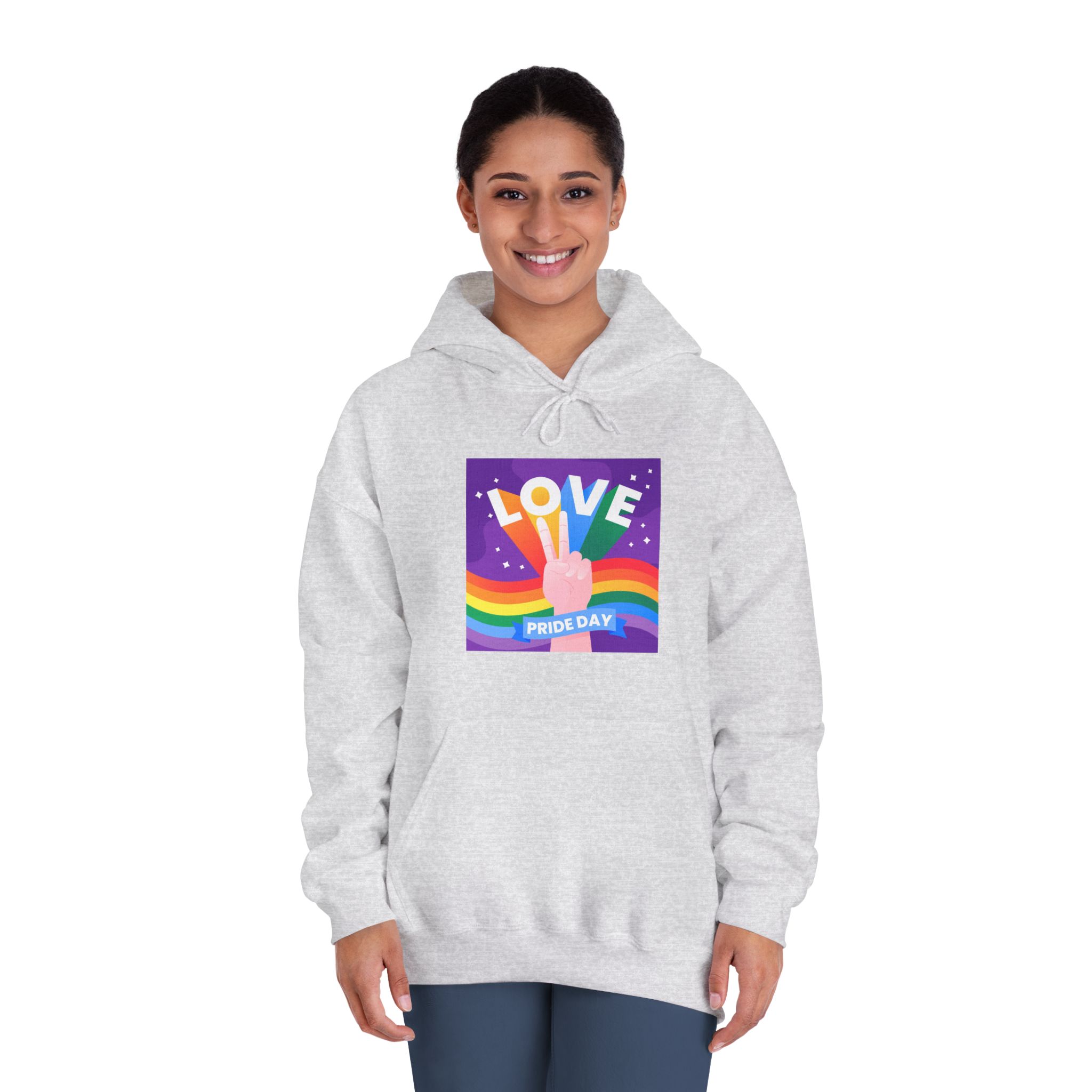 Pride Day Event Message Design Unisex Dryblend Hooded Sweatshirt - Image 8