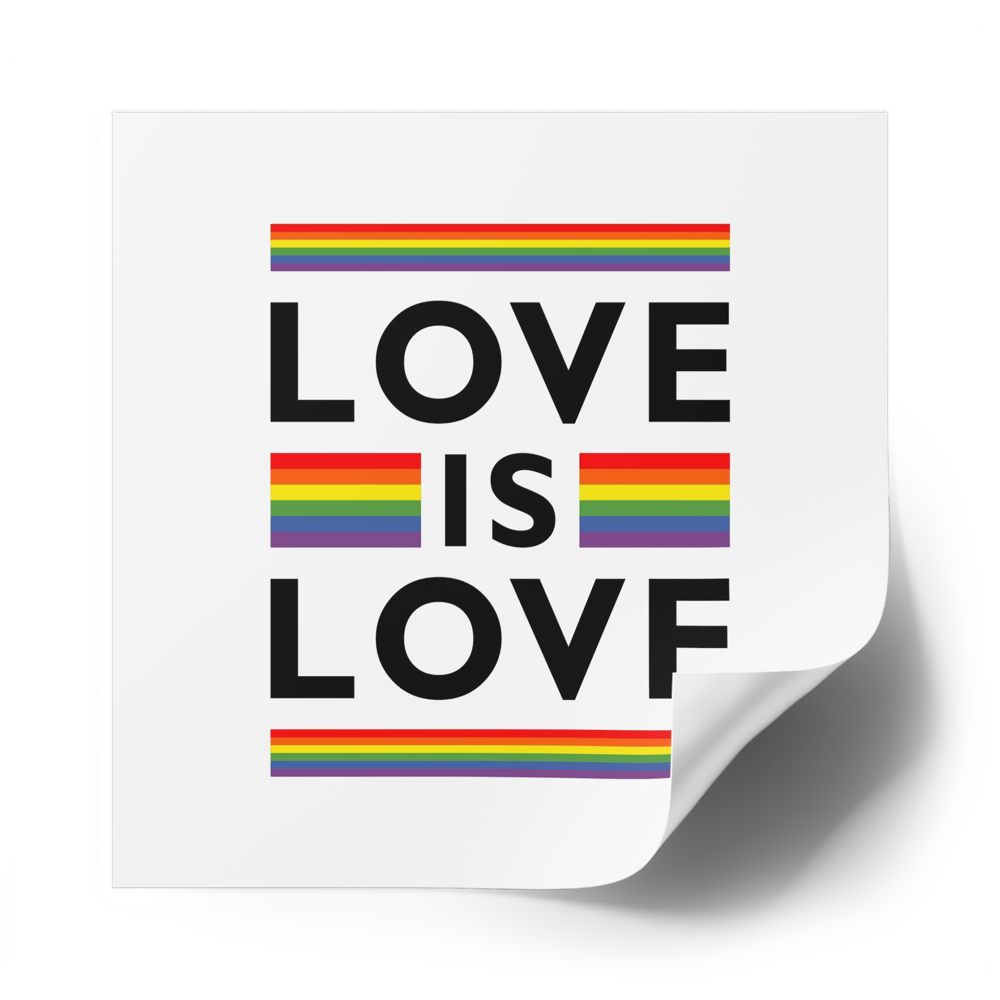 Love Is Love Lgbt Flag Symbol Pride Month Symbol Laminate Stickers Square - Image 50