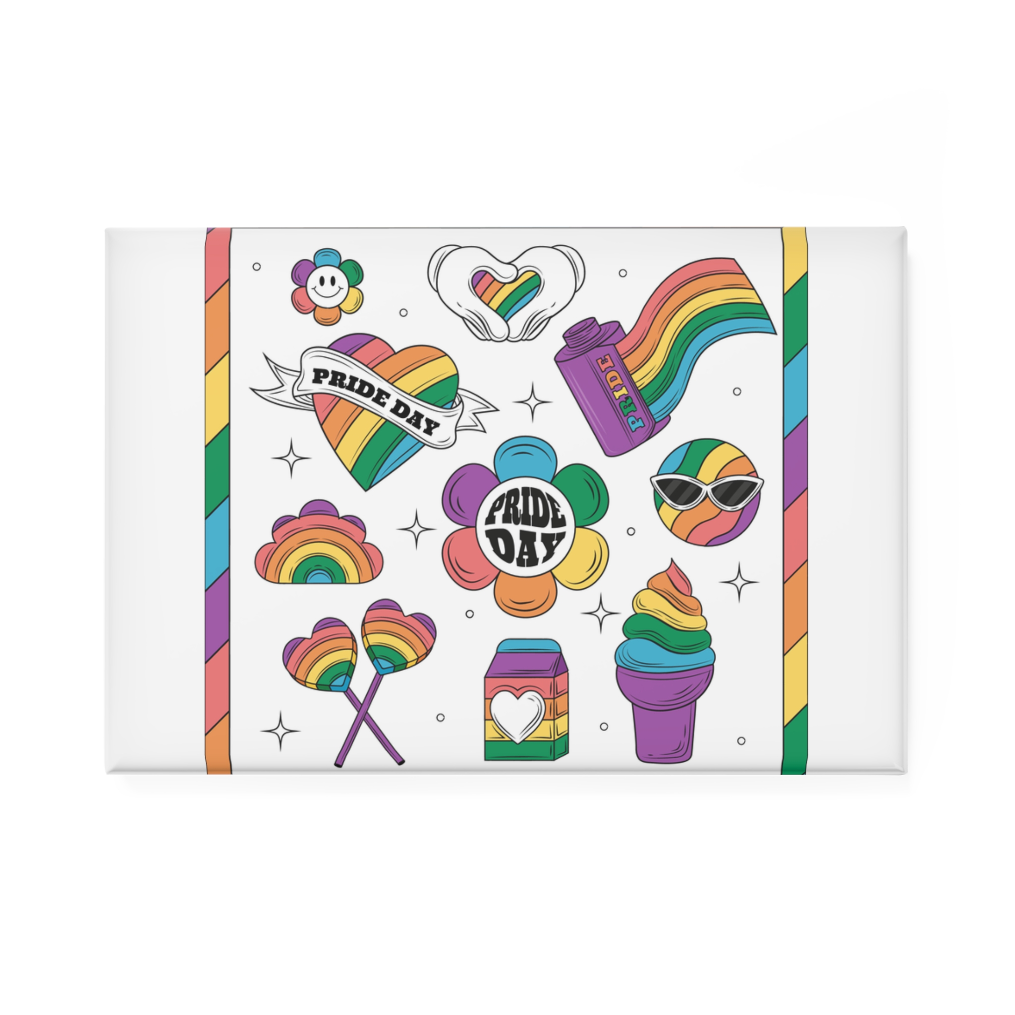 Hand Drawn Design Elements Collection Pride Month Celebration Button Magnet Rectangle 1 And 10 Pcs - Image 5