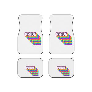 Pride Text Lettering Pride Month Celebration Poster Car Mats Set Of 4