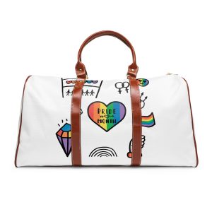 Lgbt Doodle Set Rainbow Flag Pride Month Vector Illustration Waterproof Travel Bag