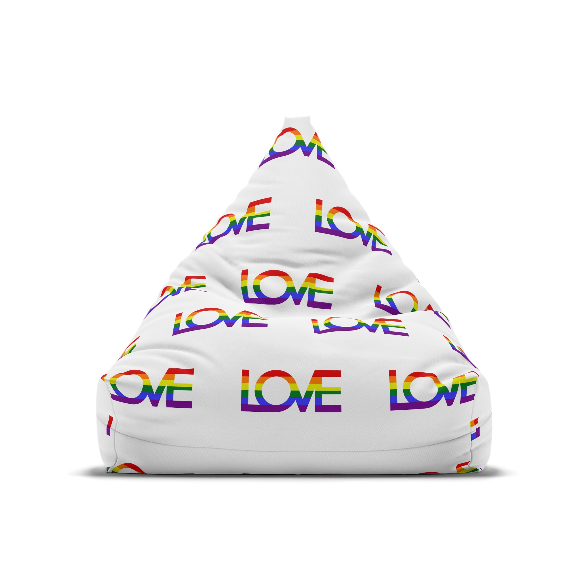 Inscription Love With Colors Lgbt Flag Vector Illustration Bean Bag Chair Cover - Image 5