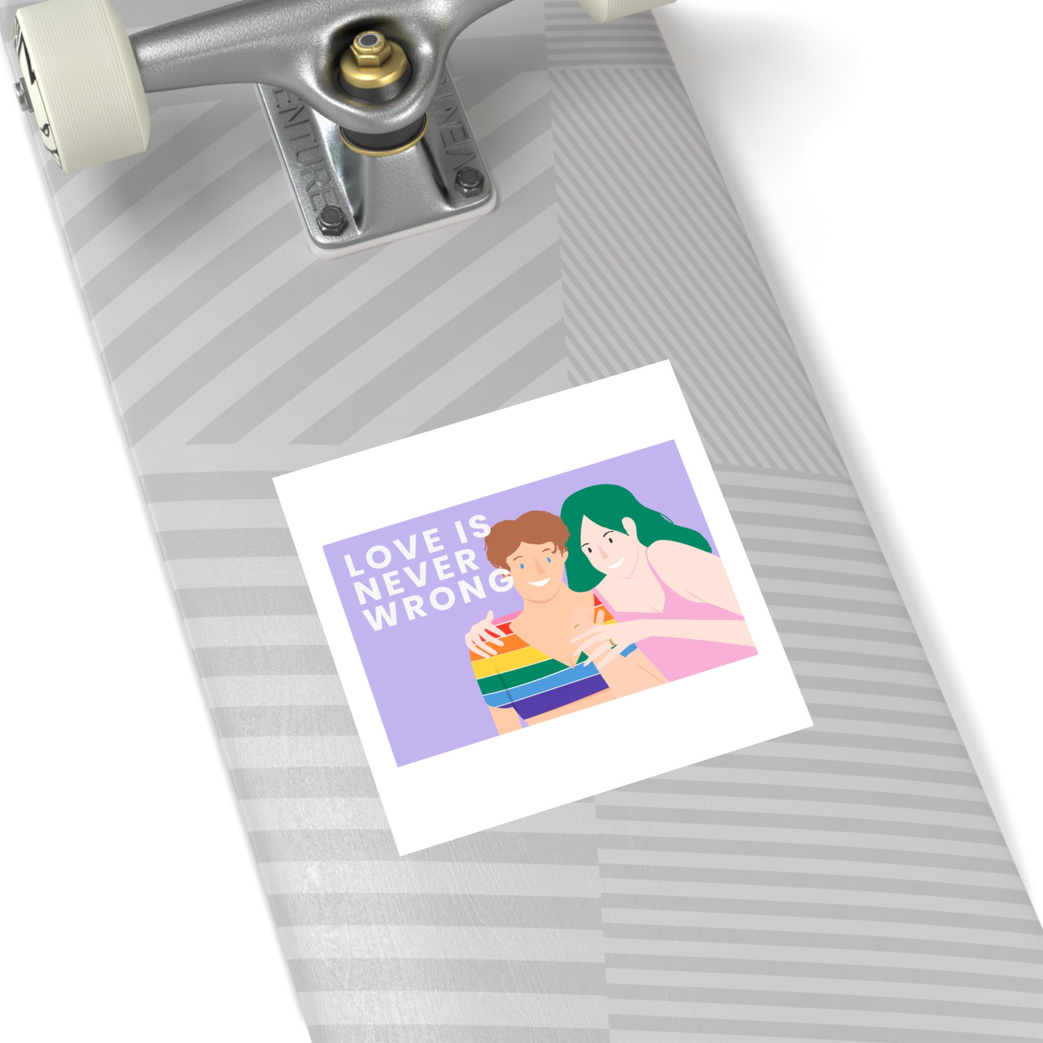 Lgbtq Gay Couple Banner Template Pride Month Laminate Stickers Square - Image 36