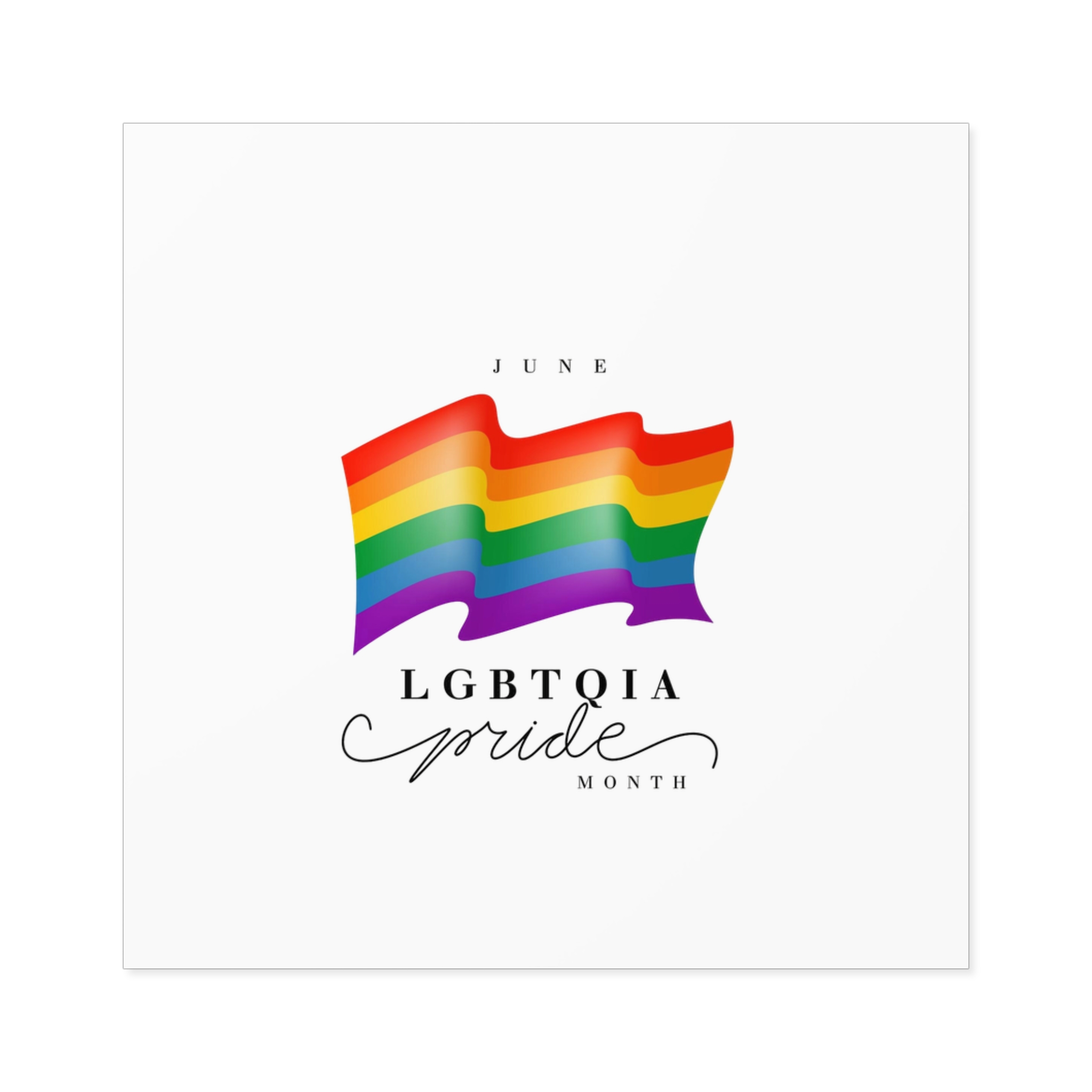 Lgbt Pride Month 2024 Concept Freedom Rainbow Flag With Hearts Gay Parade Vector Laminate Stickers Square - Image 17