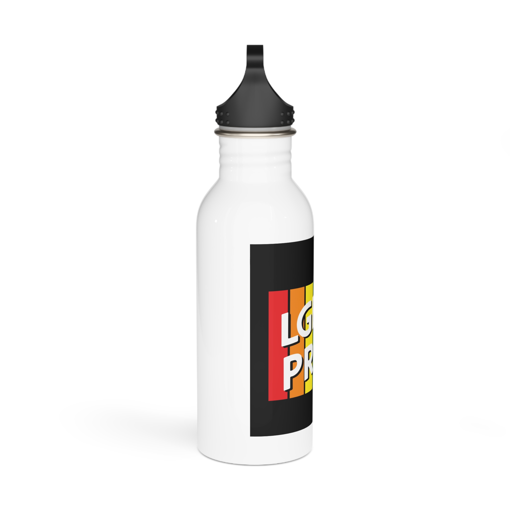 Rainbow Colored Sign That Says Rainbow Pride Pride Stainless Steel Water Bottle - Image 2