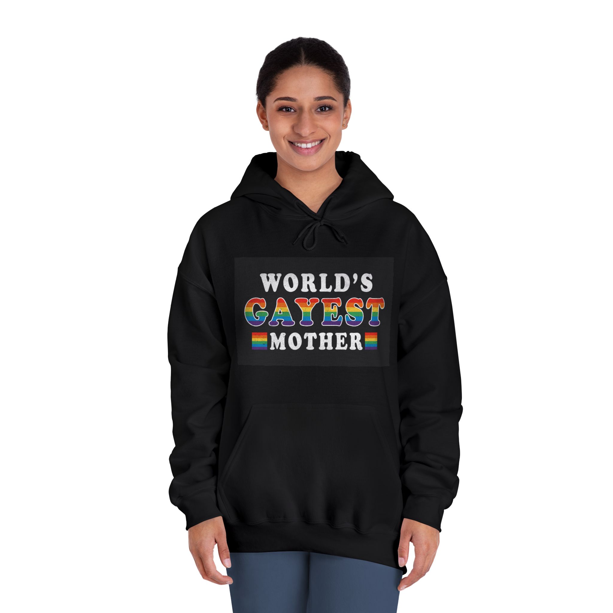 Mother Day Pride Rainbow Typography Vector Premium T Shirt(2) Unisex Dryblend Hooded Sweatshirt - Image 12