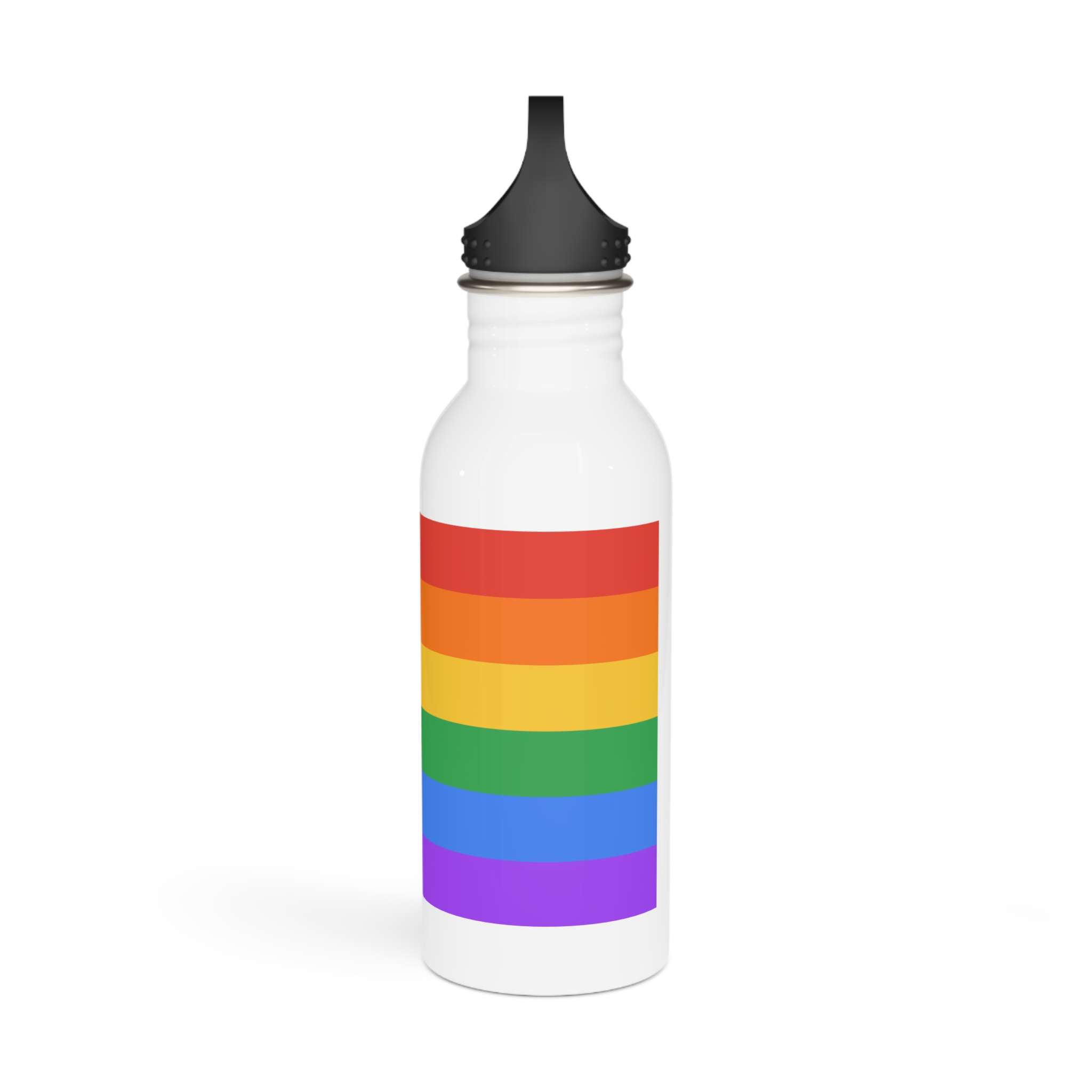 Lgbt Pride Month June Lesbian Gay Bisexual Transgender Lgbtq Flag Rainbow Vector (1) Stainless Steel Water Bottle - Image 4
