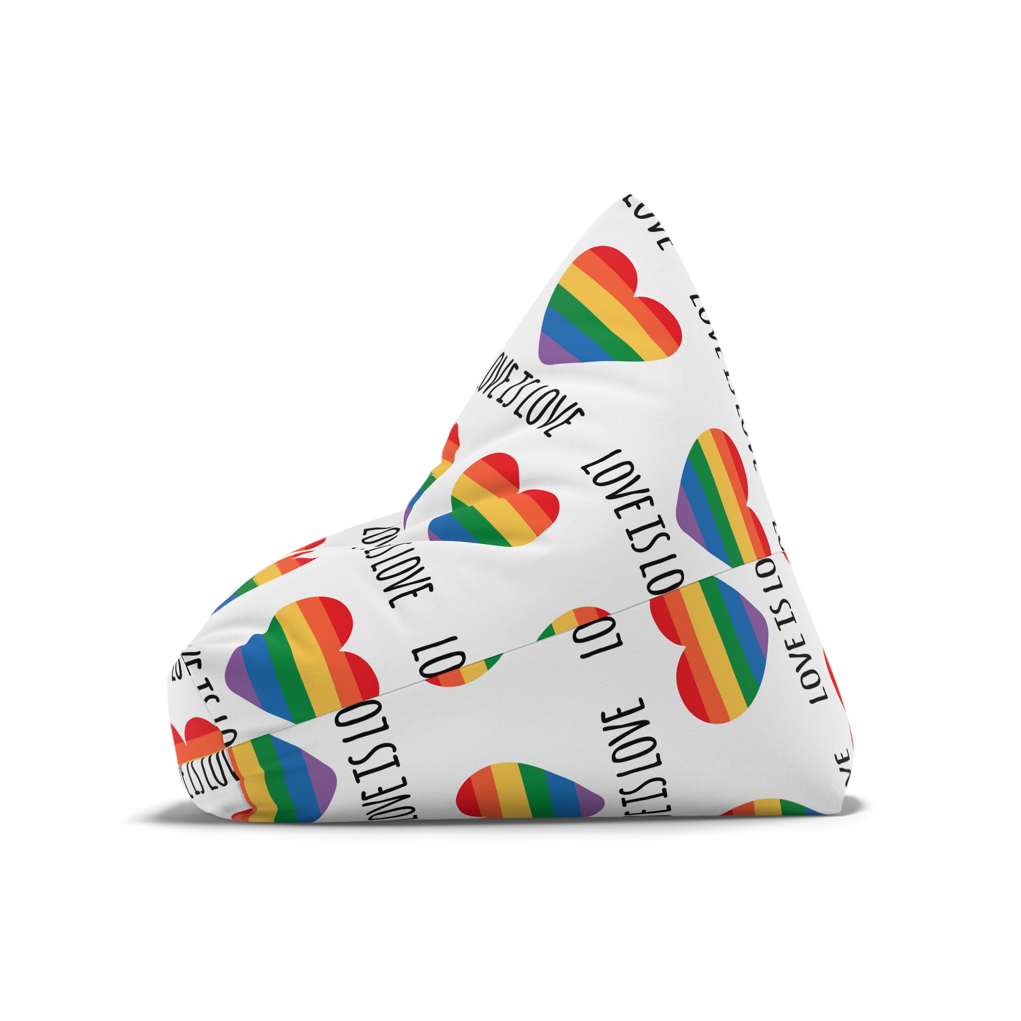 Vector Sketch Lgbt Rainbow Love Is Love Lettering Bean Bag Chair Cover - Image 8