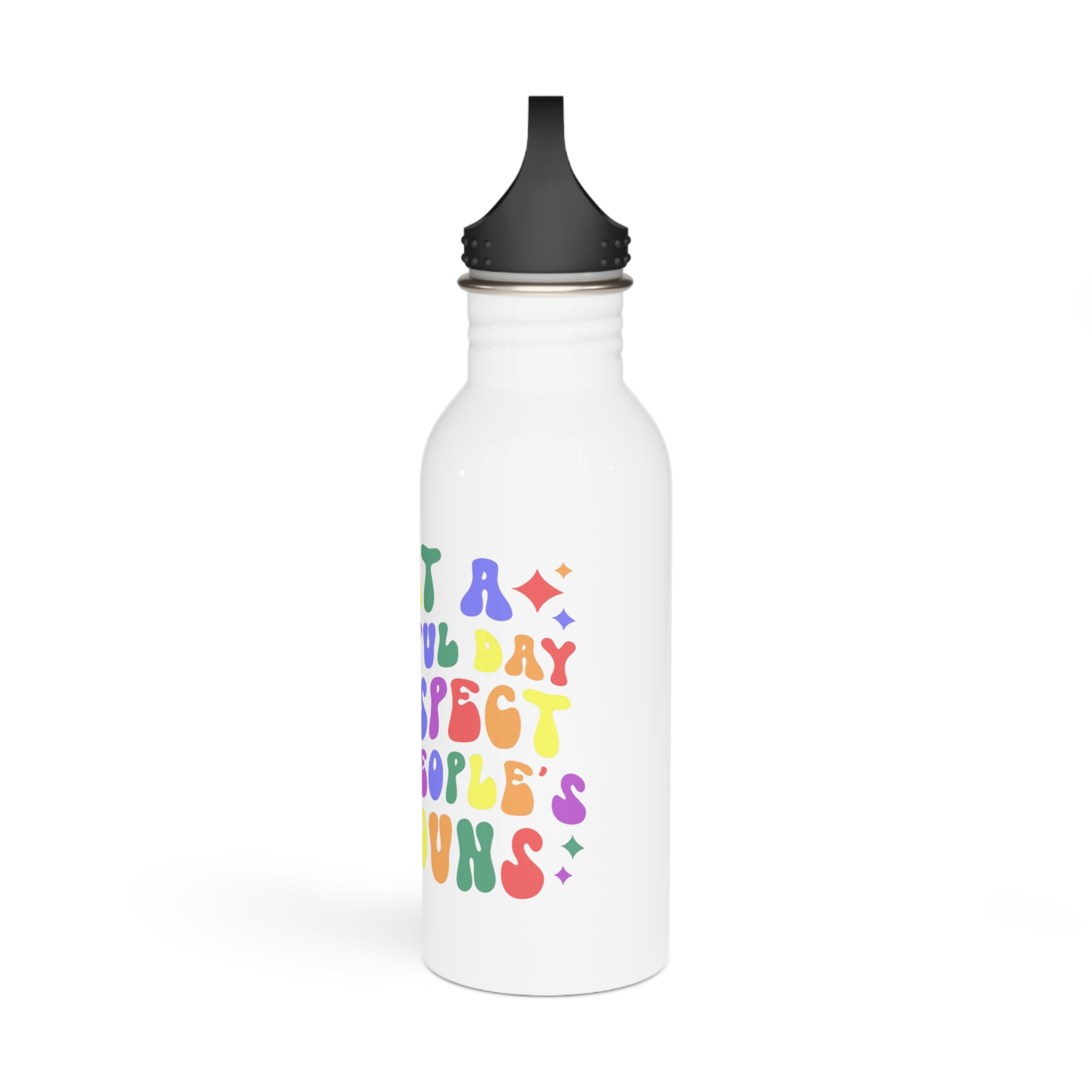 Pride Lgbt Gay Retro Tshirt Design(1) Stainless Steel Water Bottle - Image 4