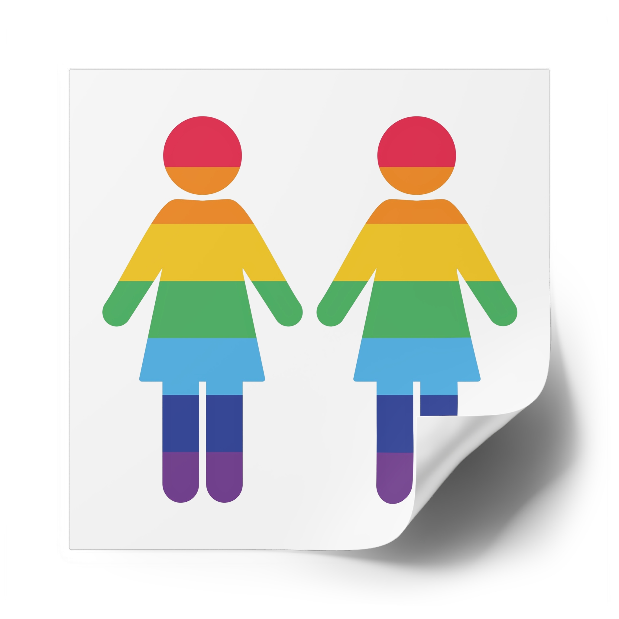 Lgbt Pride Two Lesbians Vector Icon Rainbow Colors Vector Illustration Laminate Stickers Square - Image 50