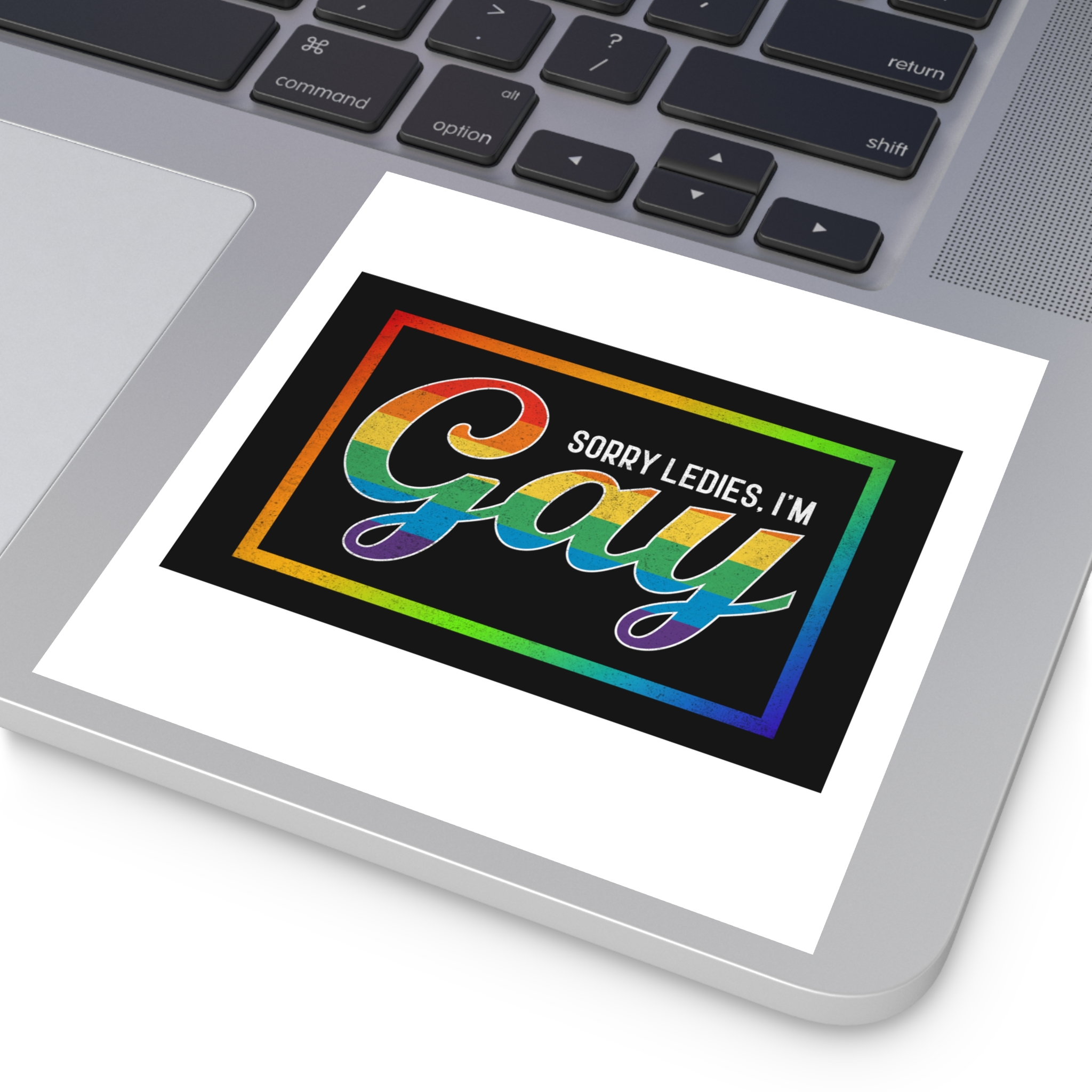Pride Gay Rainbow Typography Vector Premium T Shirt(3) Laminate Stickers Square - Image 75