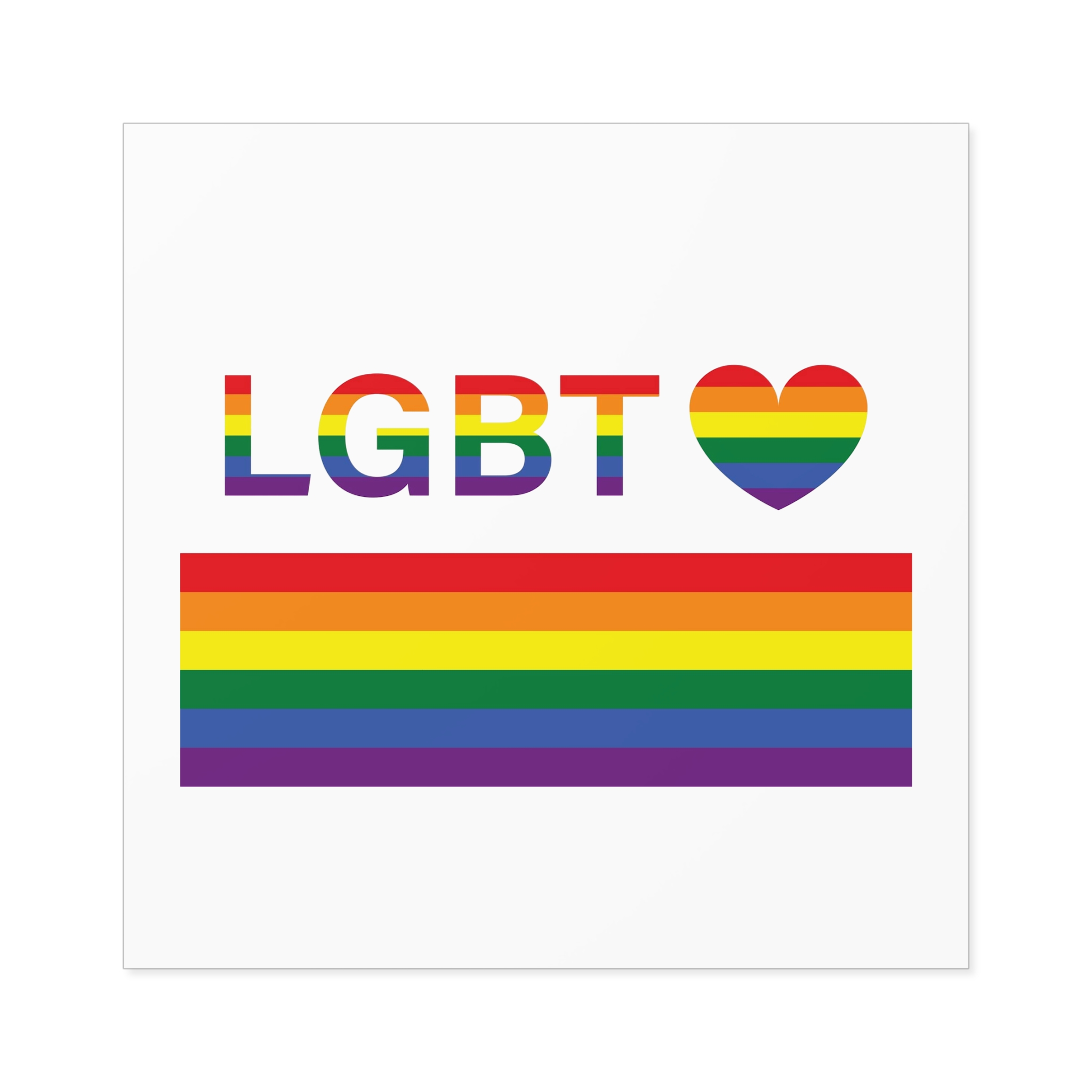 Lgbt Word Text Letter With Heart Rainbow Color Flag Isolated White Background Vector Illustration Laminate Stickers Square - Image 49