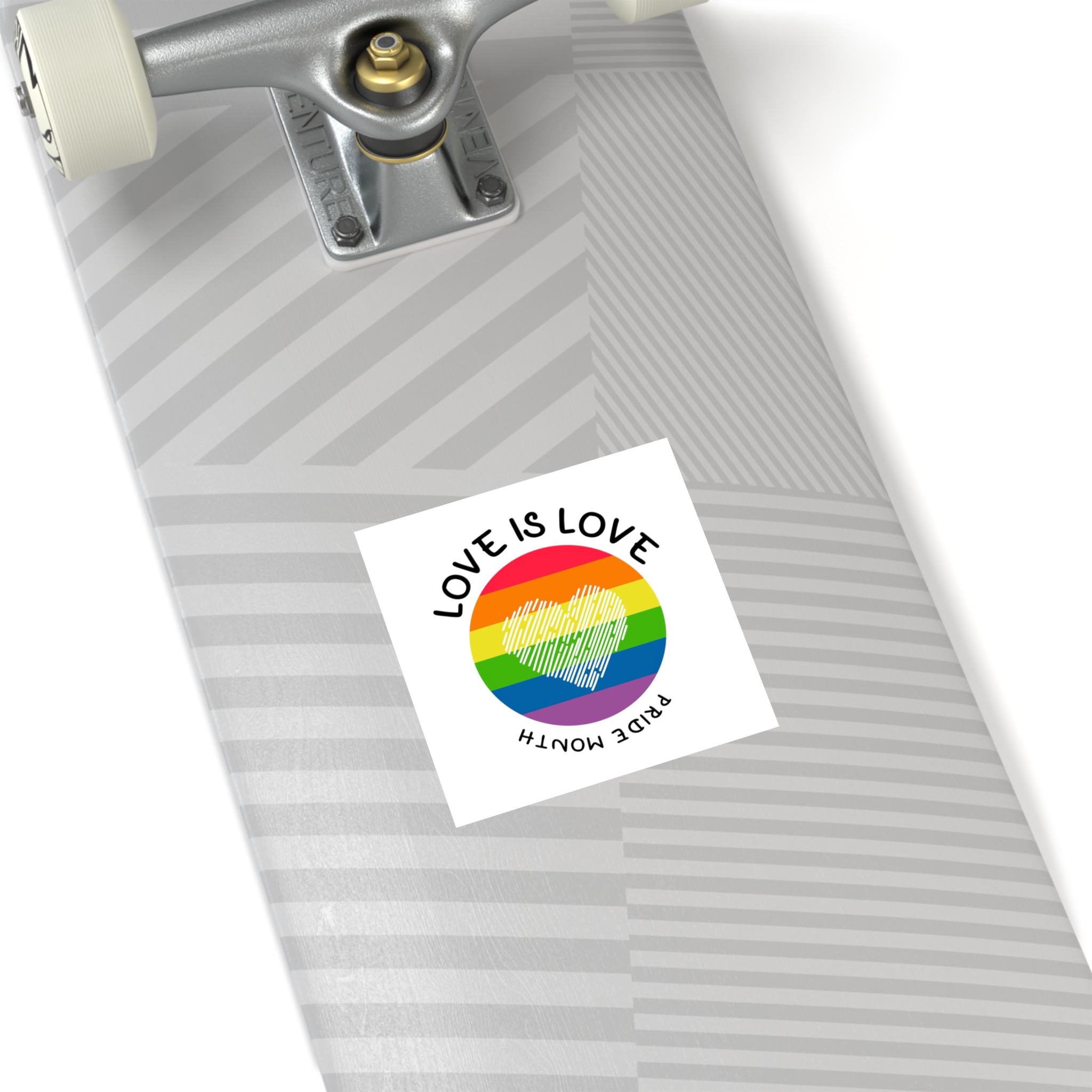 Lgbt Pride Month Love Is Love Lgbtq Symbol With Lgbt Pride Round Rainbow Flag With Heart Gay Pride Laminate Stickers Square - Image 24