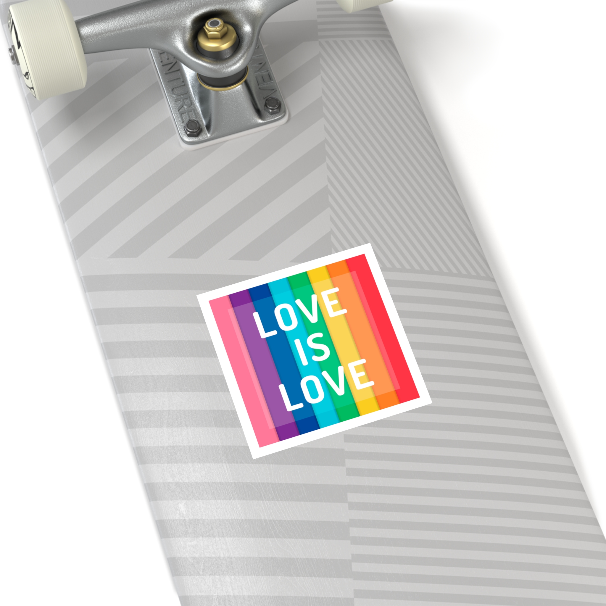 Rainbow Colored Background With Love Is Love Concept Pride Month Laminate Stickers Square - Image 28