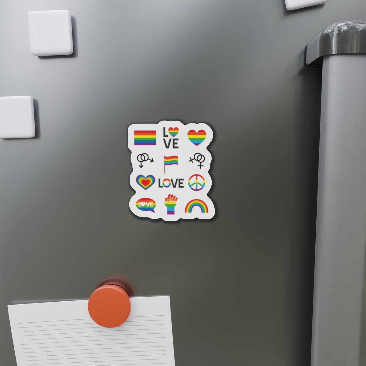 Vector Set Lgbt Homosexual Rainbow Flag Die Cut Magnets - Image 8