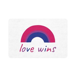 Colorful Rainbow Shape Bisexual Pride Flag Happy Pride Day Lgbtqia Community Pride Month Vector Hand Drawn Doodle Posters Stickers Logo Cards Pet Food Mat 12x18