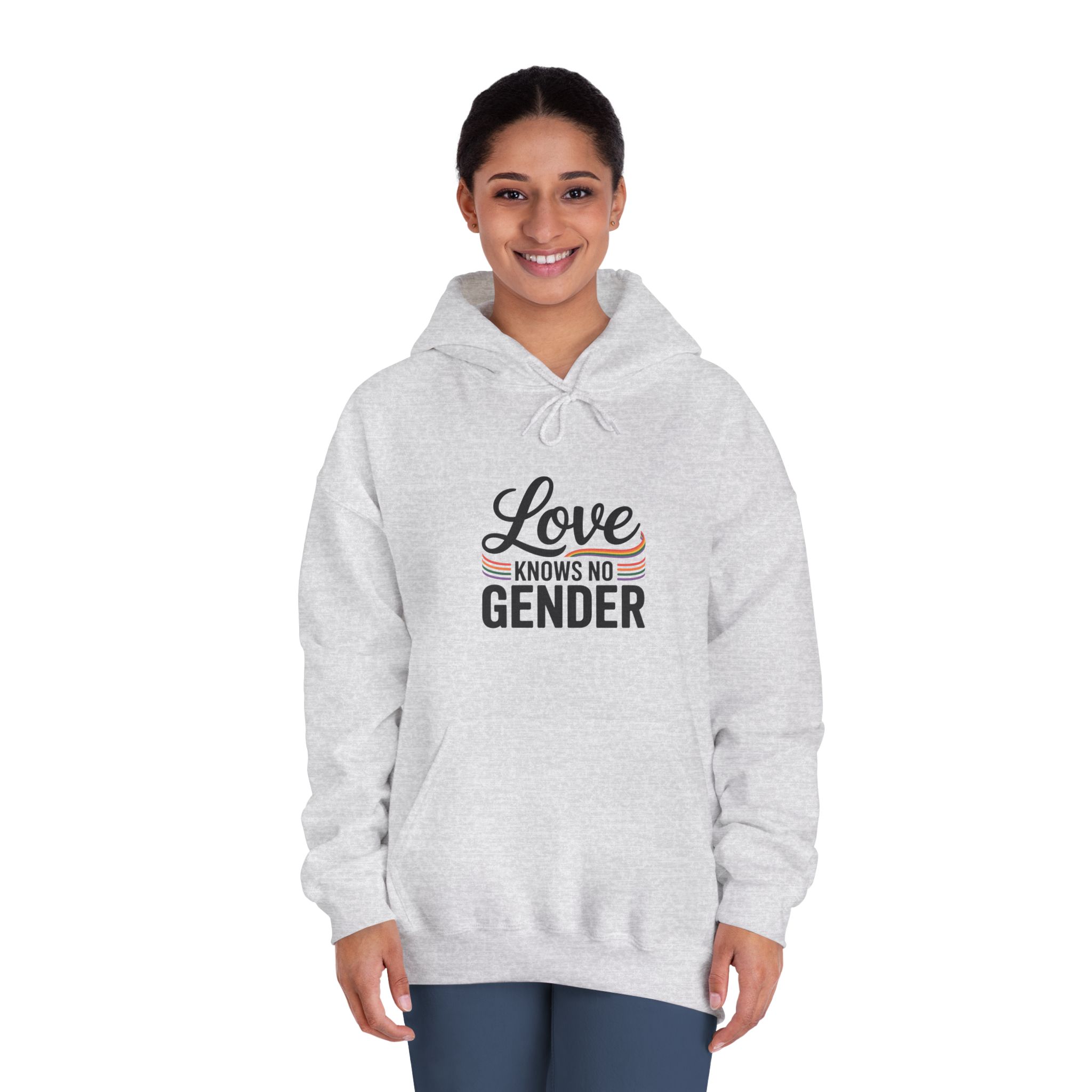 Love Knows No Gender T Shirt Design Isolated White Background 2 Unisex Dryblend Hooded Sweatshirt - Image 8
