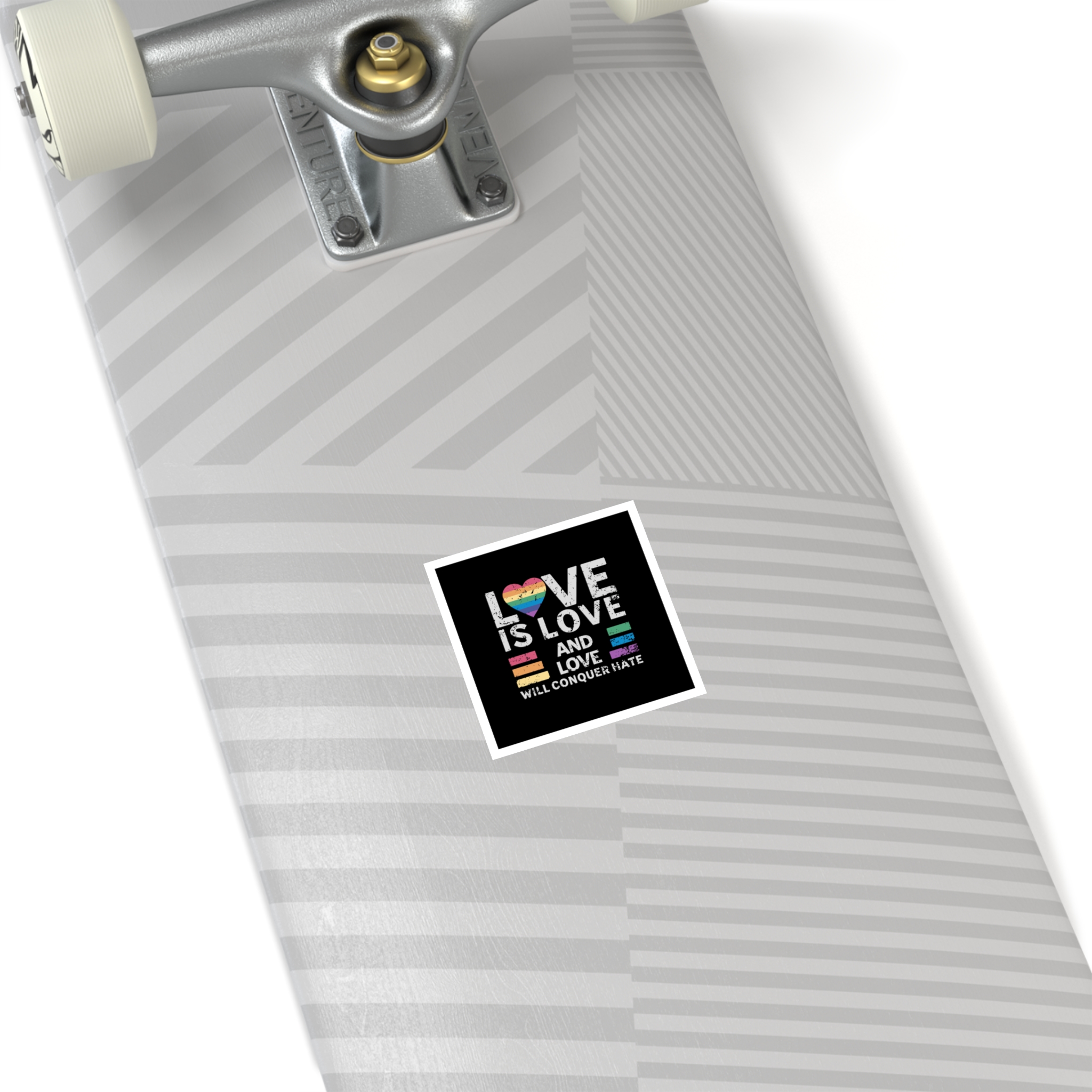 Love Is Love and Love Will Conquer Hate Laminate Stickers Square - Image 12