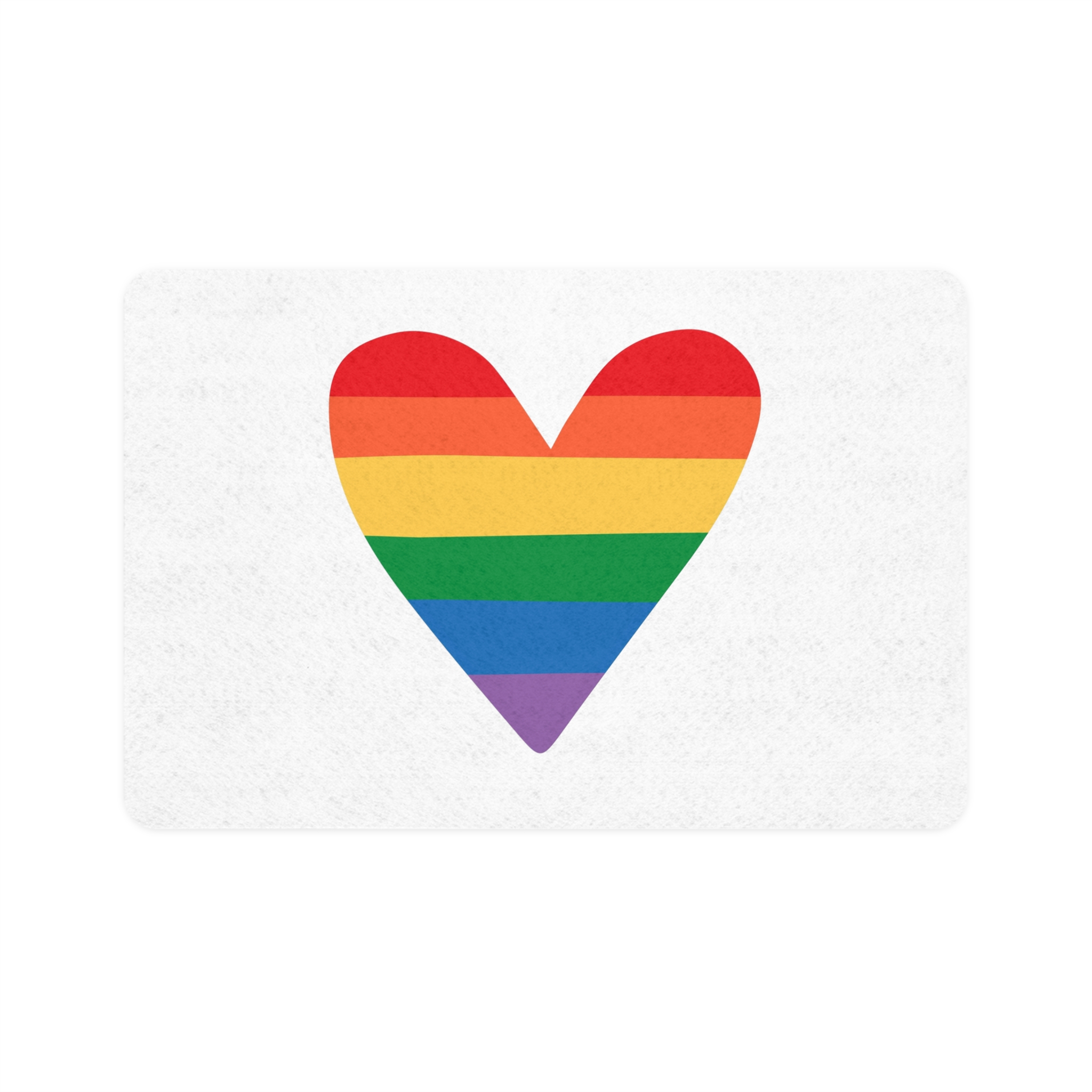 Vector Hand Drawn Lgbt Rainbow Flag Heart Pet Food Mat 12x18