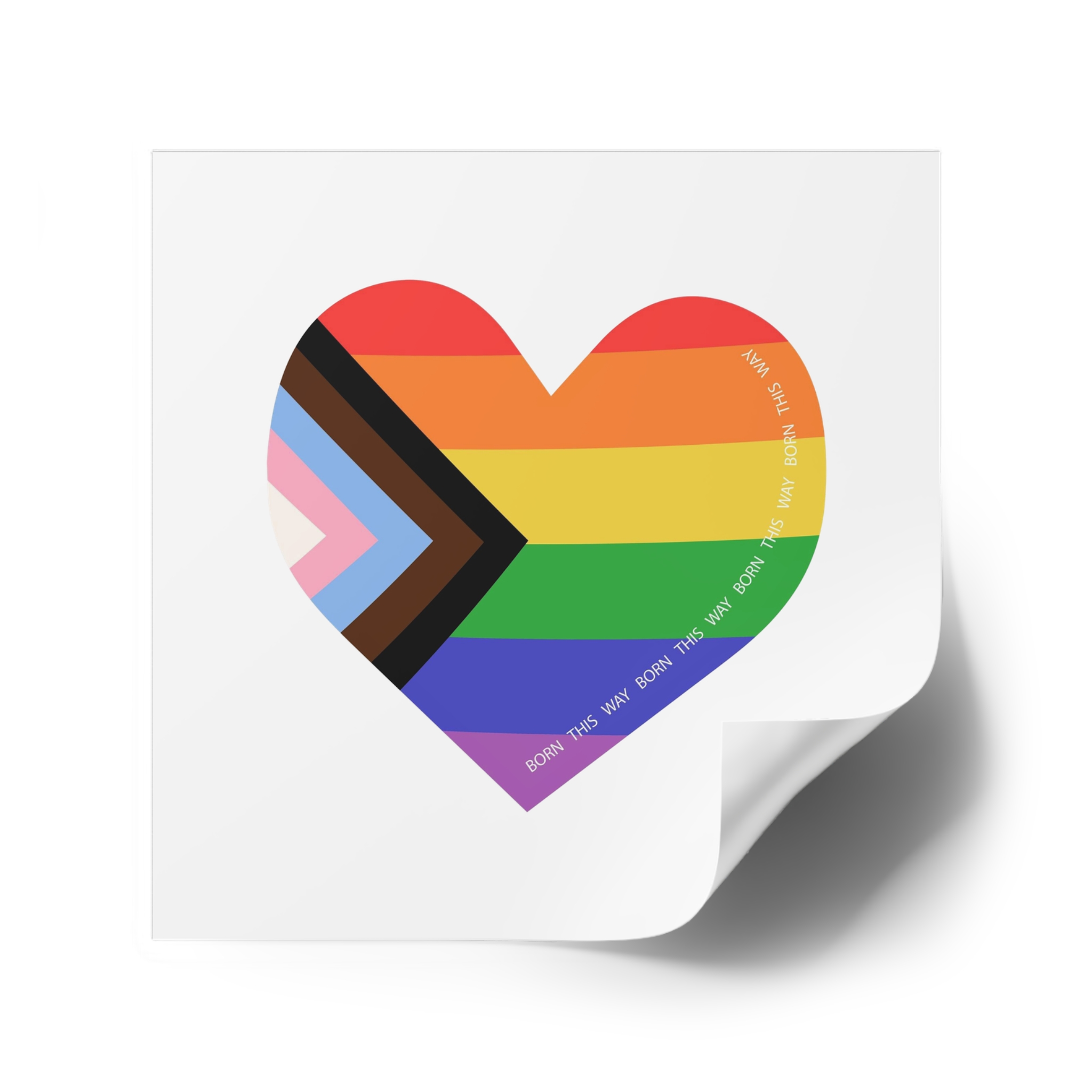Heart Shaped Lgbtq Flag Flat Vector Illustration Laminate Stickers Square - Image 38