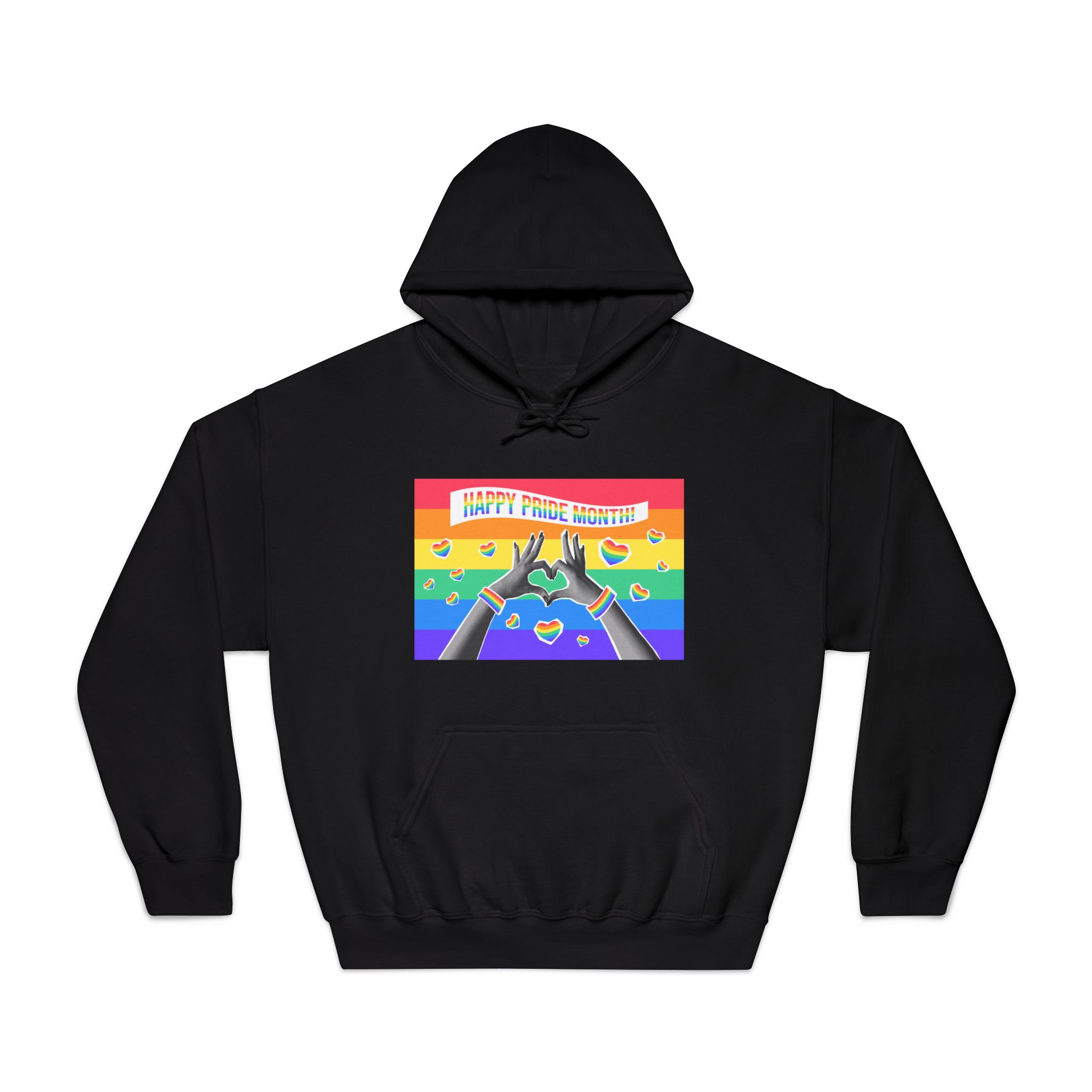 Lgbtq Pride Month Card Y2k Style Trendy Retro Collage Halftone Hands Unisex Dryblend Hooded Sweatshirt - Image 9
