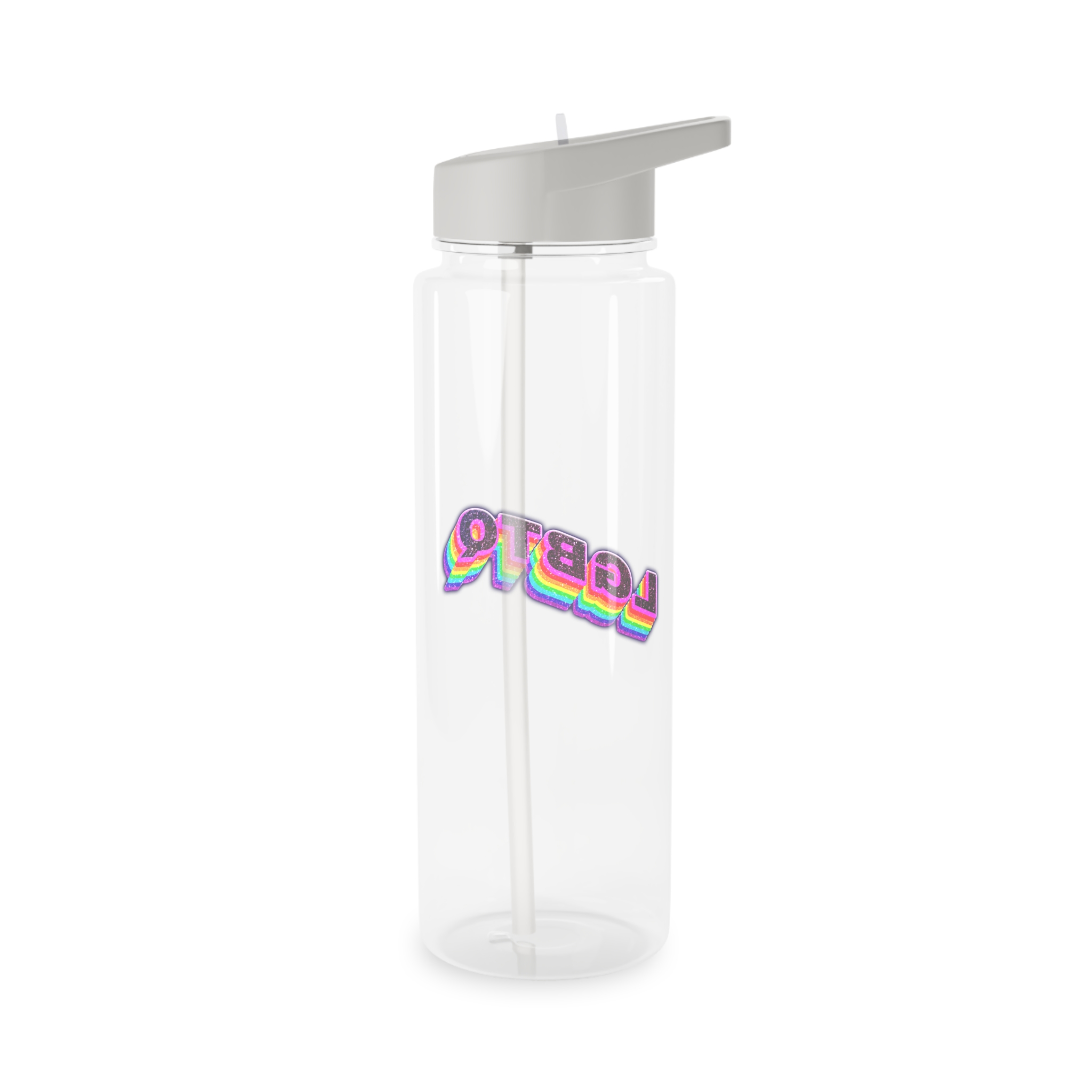 Lgbtq Rainbow 3d Png Typography Tritan Water Bottle - Image 6