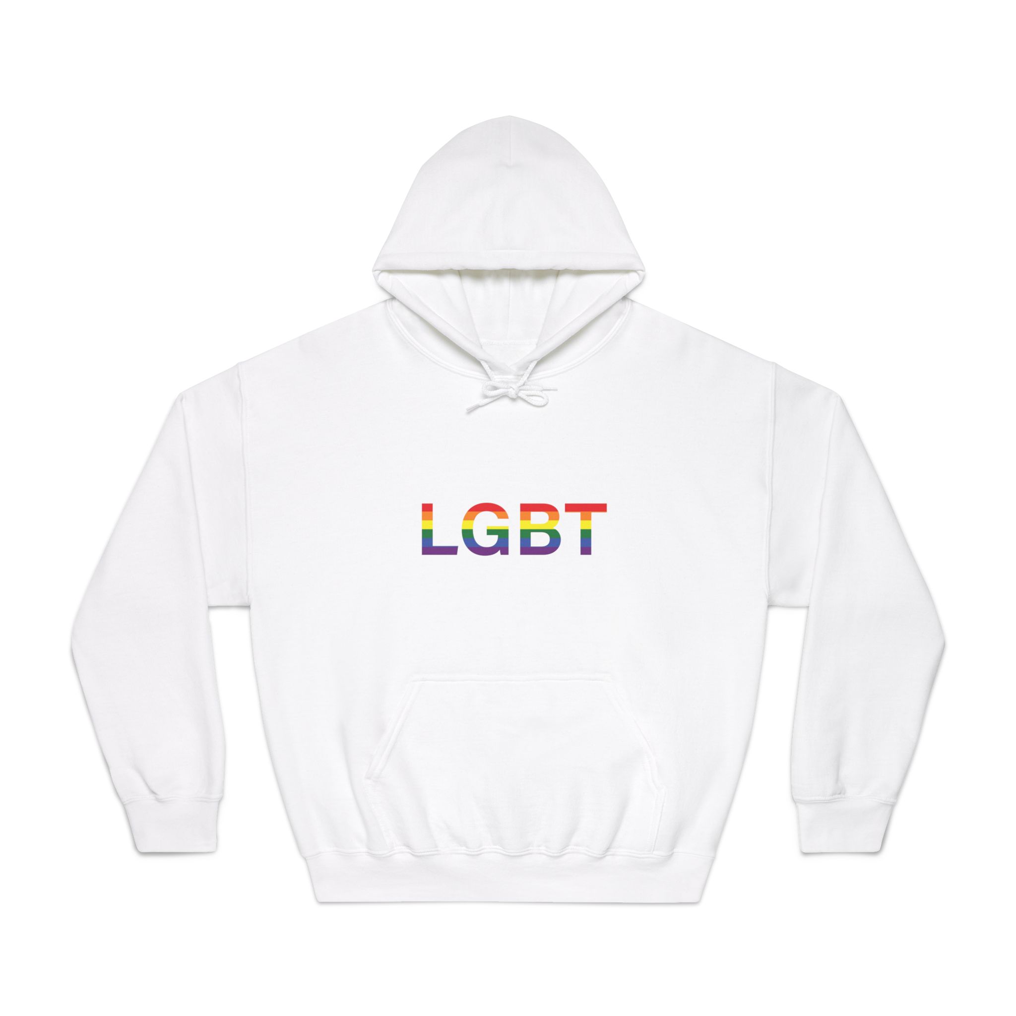 Lgbt Word Text Letter Rainbow Color Flag Isolated White Background Vector Illustration Unisex Dryblend Hooded Sweatshirt
