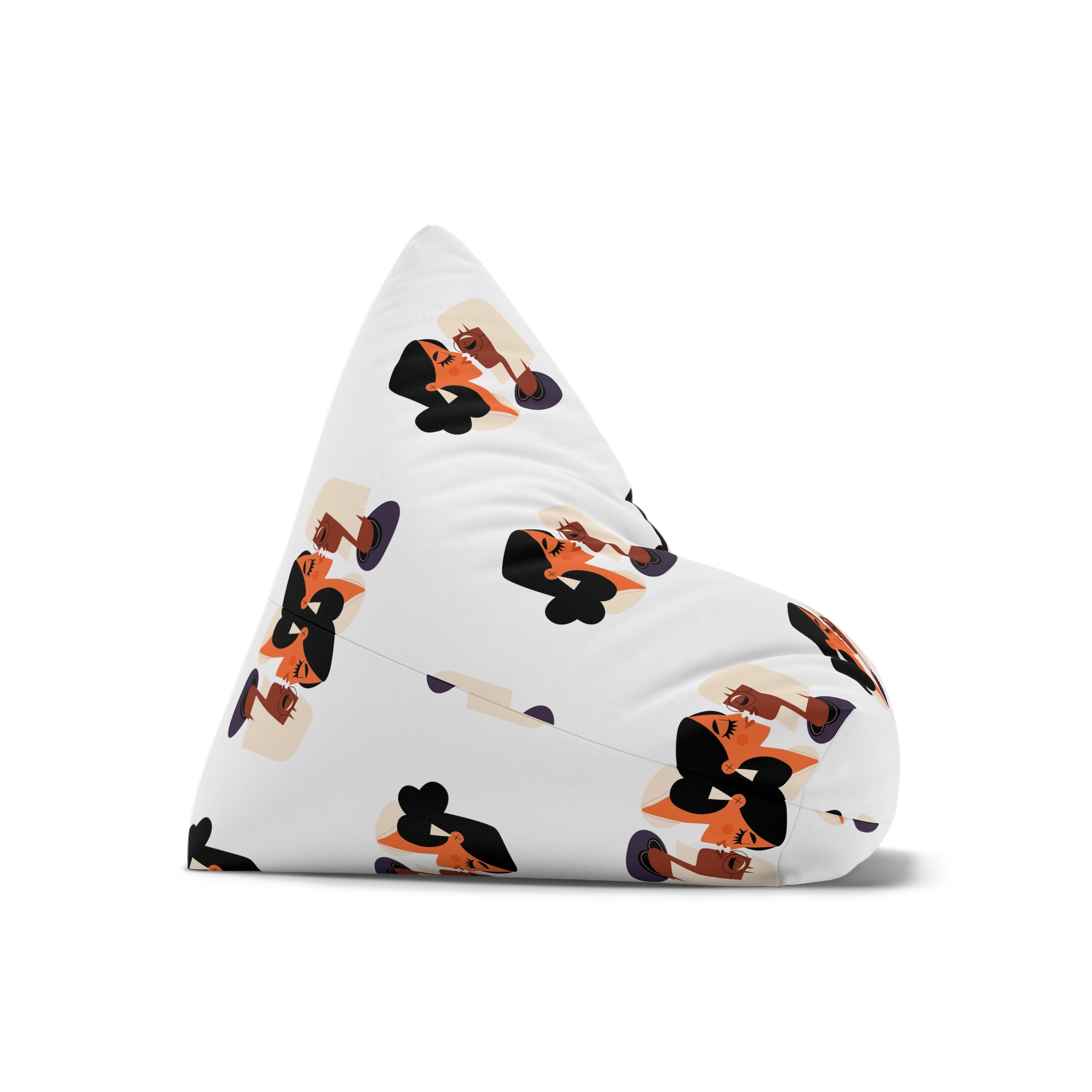 Flat Design Lesbian Couple Kiss Illustration (2) Bean Bag Chair Cover - Image 7