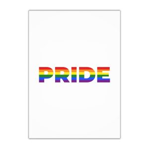 Text Pride Rainbow Colors Isolated White Background Banner Pride Month Vector Gift Wrapping Paper Sheets 1pc