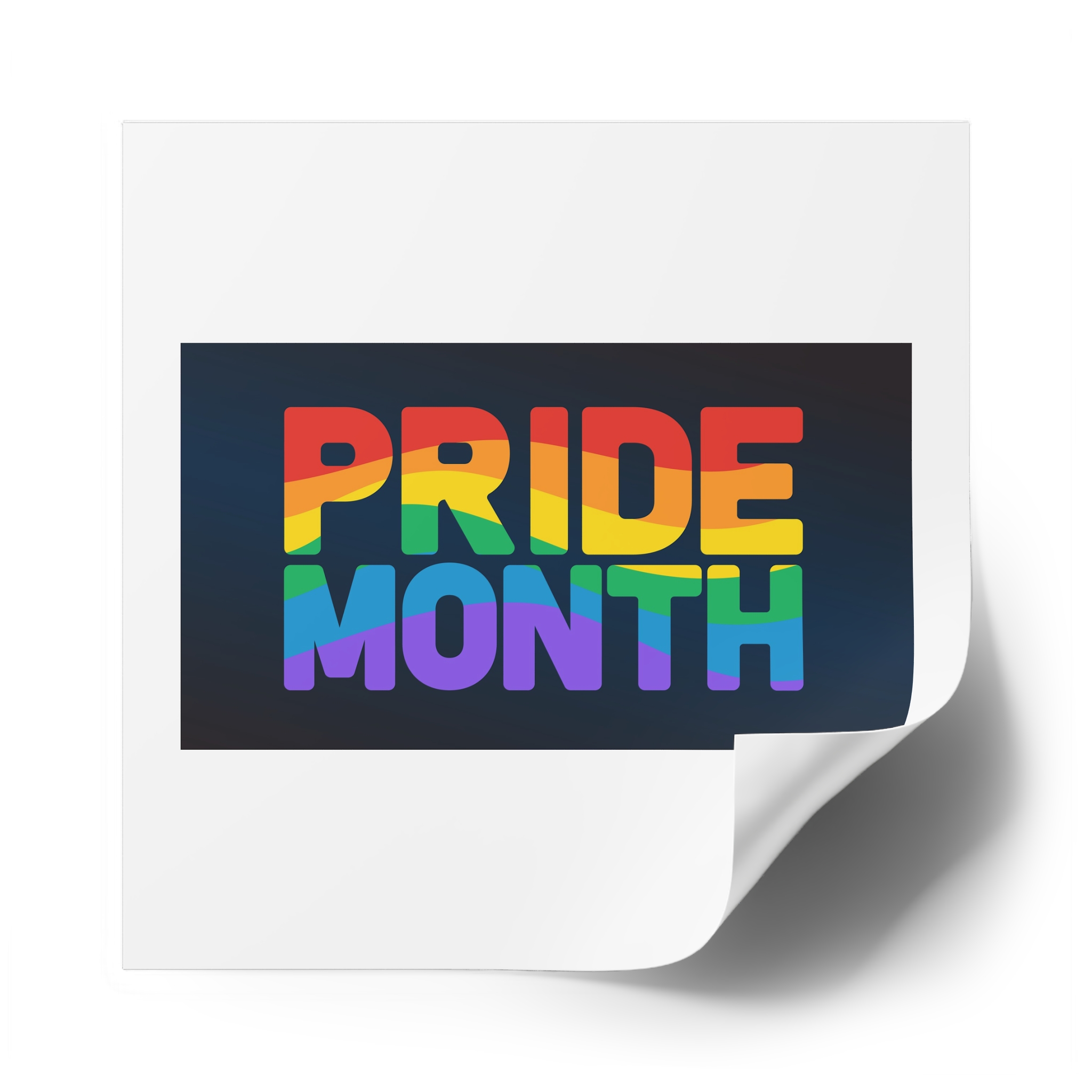 Lgbt Pride Rainbow Flag Lettering Banner Poster Social Media Pride Calligraphy With Laminate Stickers Square - Image 62