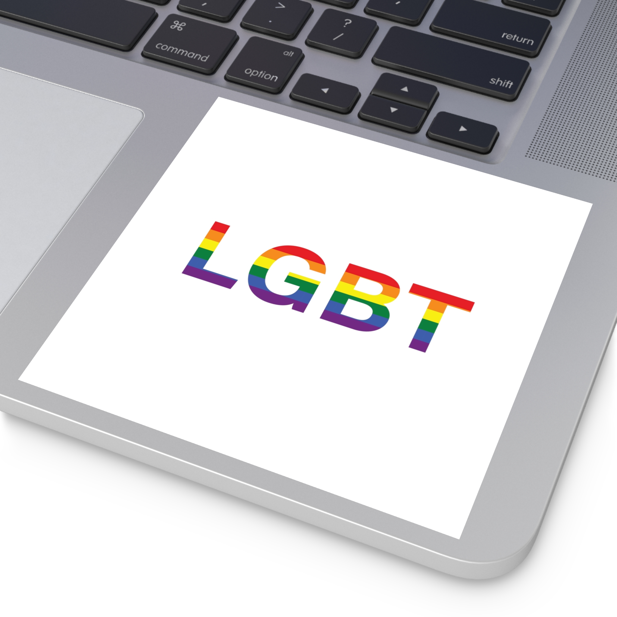 Lgbt Word Text Letter Rainbow Color Flag Isolated White Background Vector Illustration(1) Laminate Stickers Square - Image 43