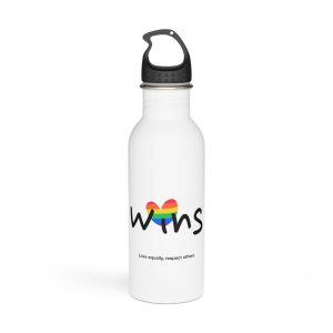 Love Letter Pride Rainbow Lettering Text Writing Pattern Freedom Love Heart Homo Colors Flag Parade (2) Stainless Steel Water Bottle