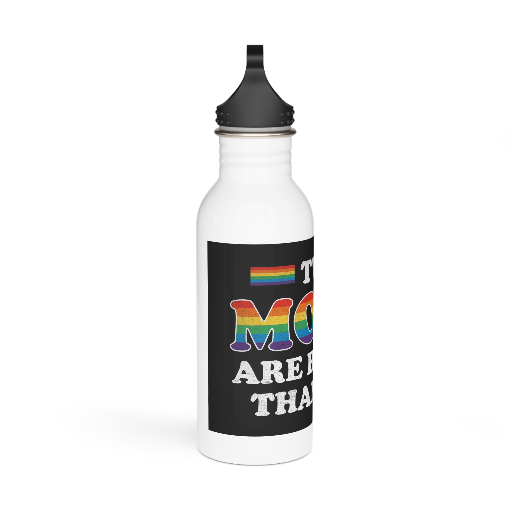 Pride Gay Rainbow Typography Vector Premium T Shirt(2) Stainless Steel Water Bottle - Image 2