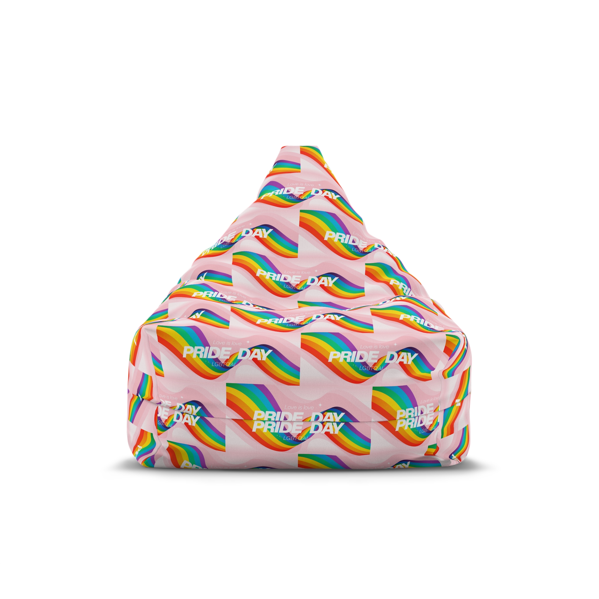 Happy Pride Month Background Vector Lgbtq Community Symbol With Rainbow Pride Flag Heart Design Cele Bean Bag Chair Cover