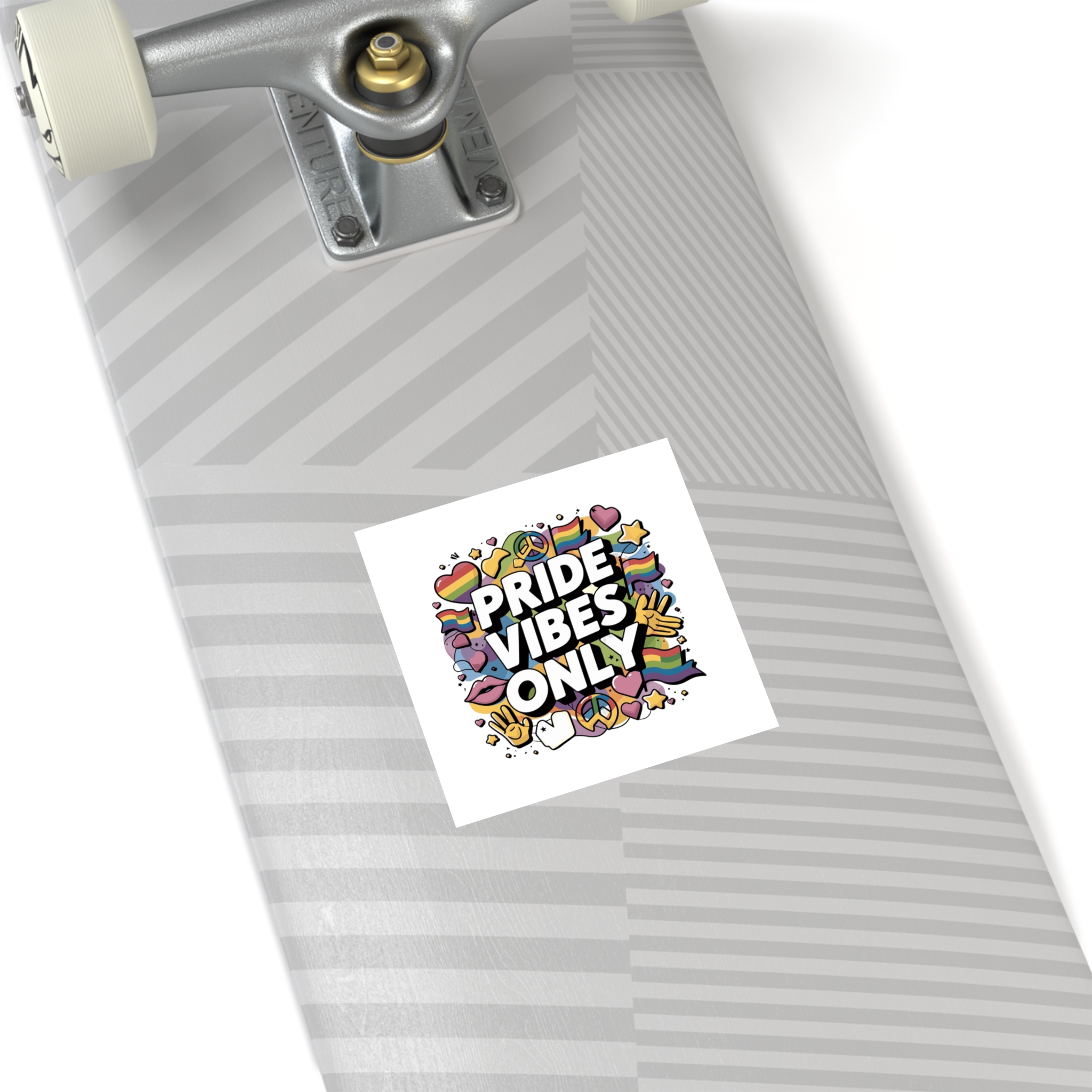 Pride Vibes Only T Shirt Design Isolated White Background Laminate Stickers Square - Image 28