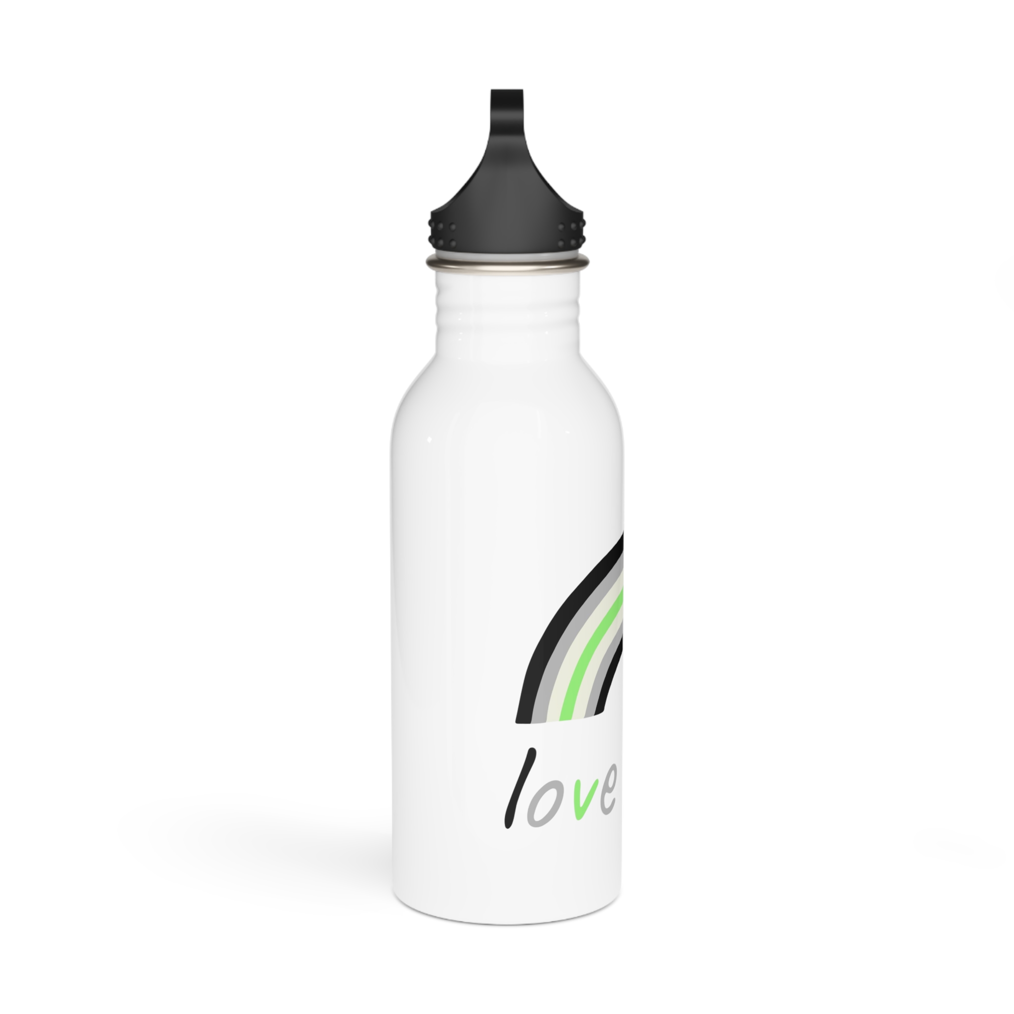 Colorful Rainbow Shape Agender Pride Flag Happy Pride Day Lgbtqia Community Pride Month Vector Hand Drawn Doodle Posters Stickers Logo Cards Stainless Steel Water Bottle - Image 2