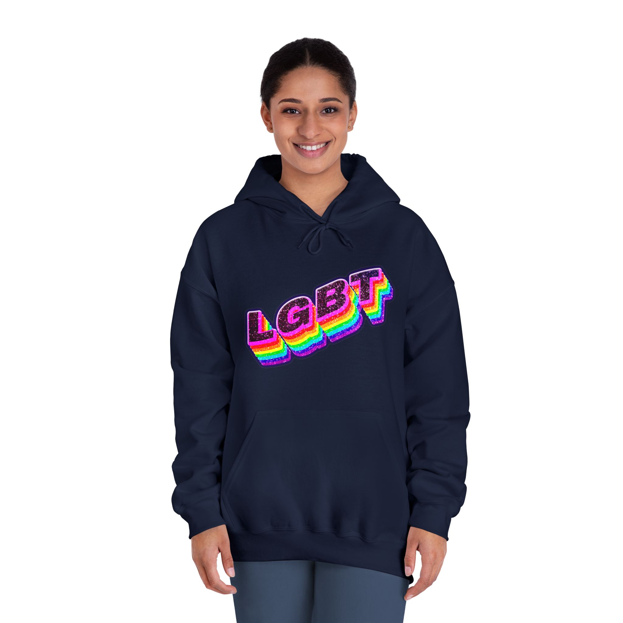 Png Word Lgbt Rainbow Typography Unisex Dryblend Hooded Sweatshirt - Image 32