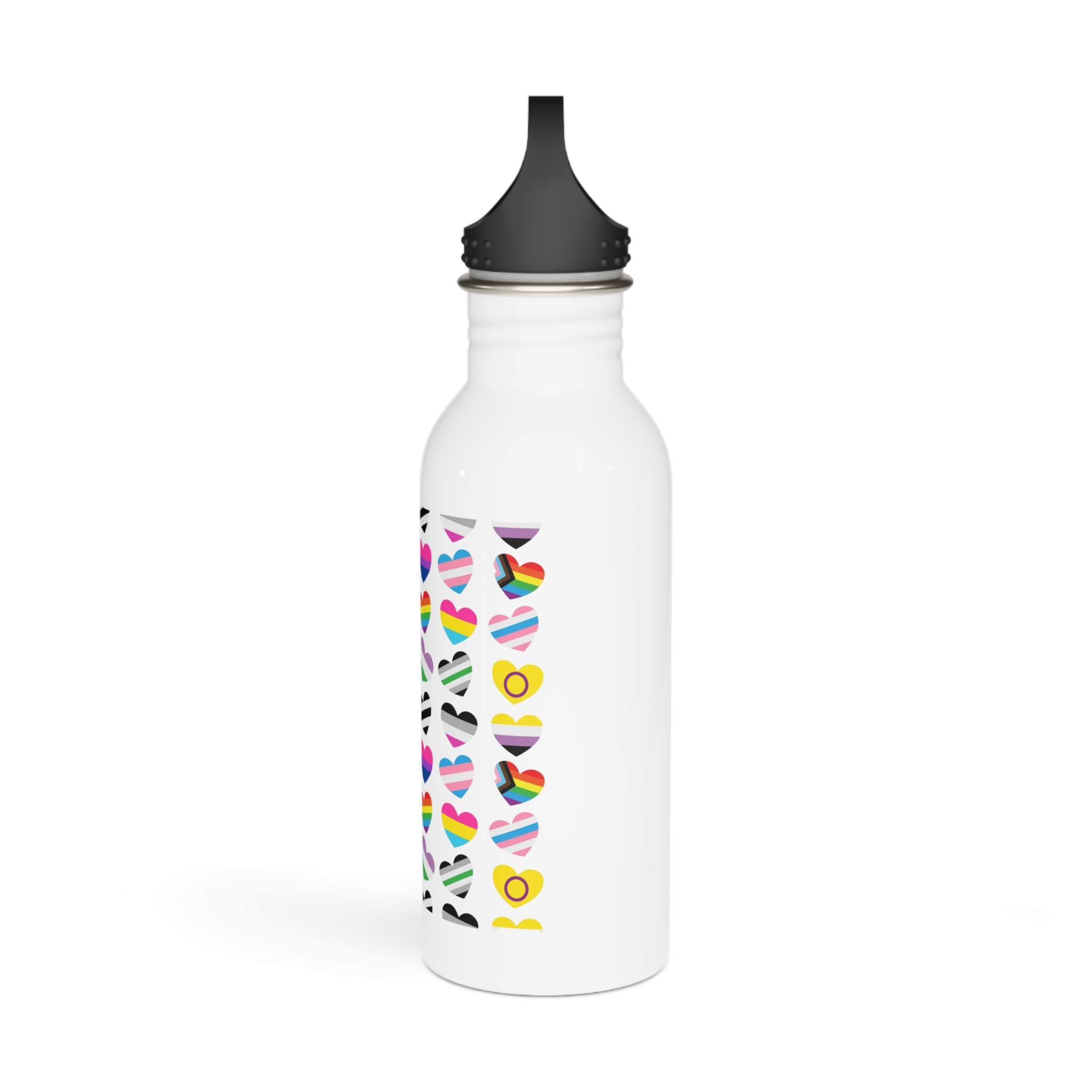 Vector Seamless Pattern Gender Lgbt Flag Heart (1) Stainless Steel Water Bottle - Image 4