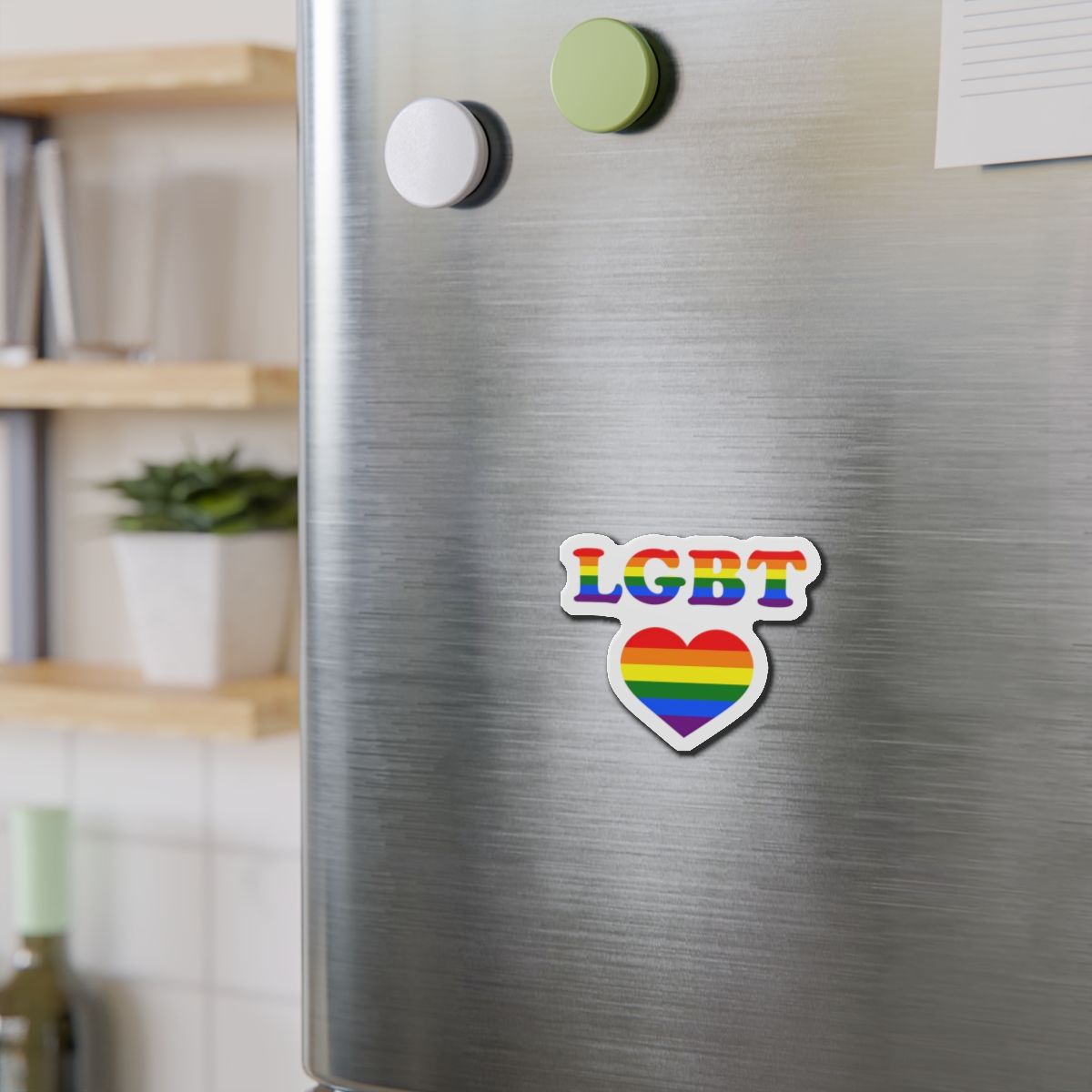Vector Symbolism Lgbt Community Rainbow Colors Lgbt Inscription Rainbow Heart Die Cut Magnets - Image 6