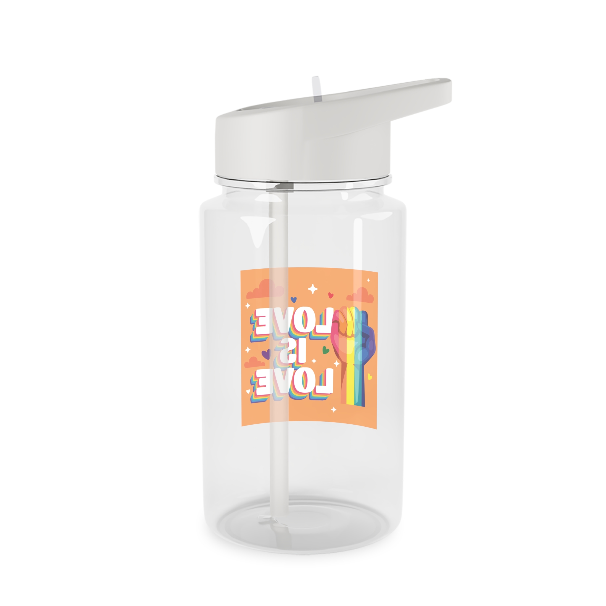 Love Is Love Lettering With Fist Tritan Water Bottle - Image 2