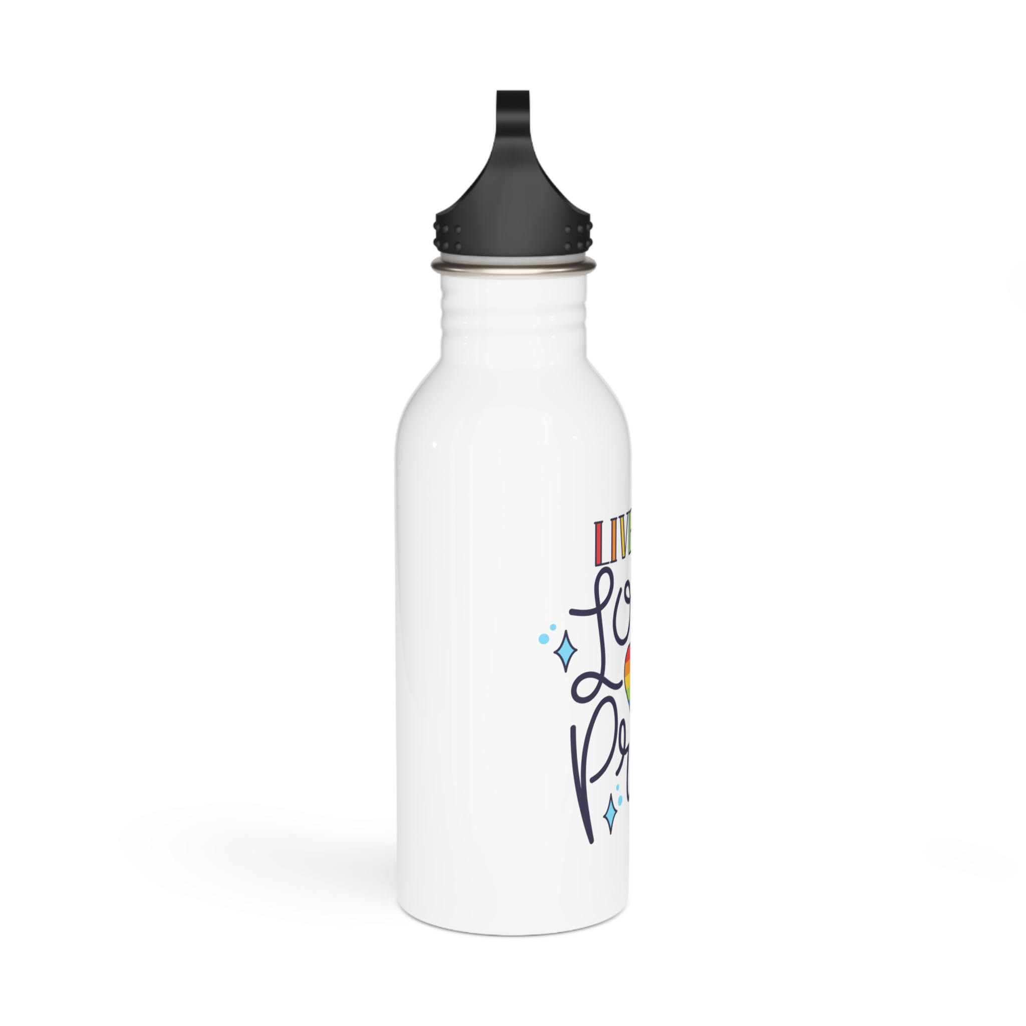 Pride Day Lettering Concept Stainless Steel Water Bottle - Image 2