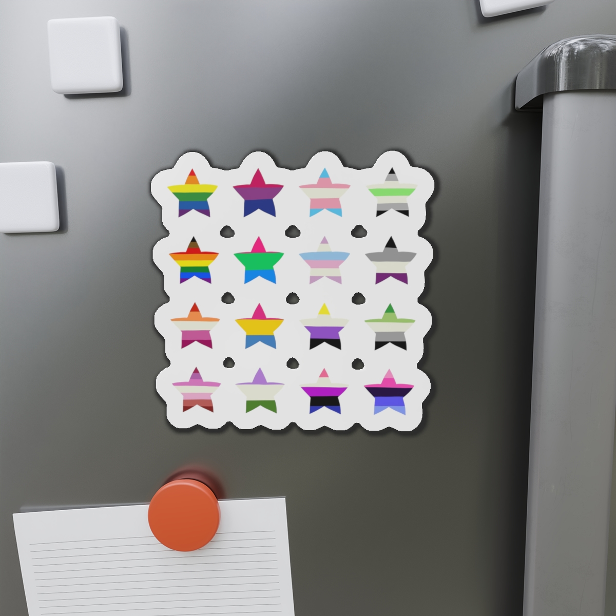 Set Colorful Lgbtq Pride Flag Star Shape Gender Equality Sexual Identity Pride Flags Collection Lgbtqia Community Pride Month Die Cut Magnets - Image 14
