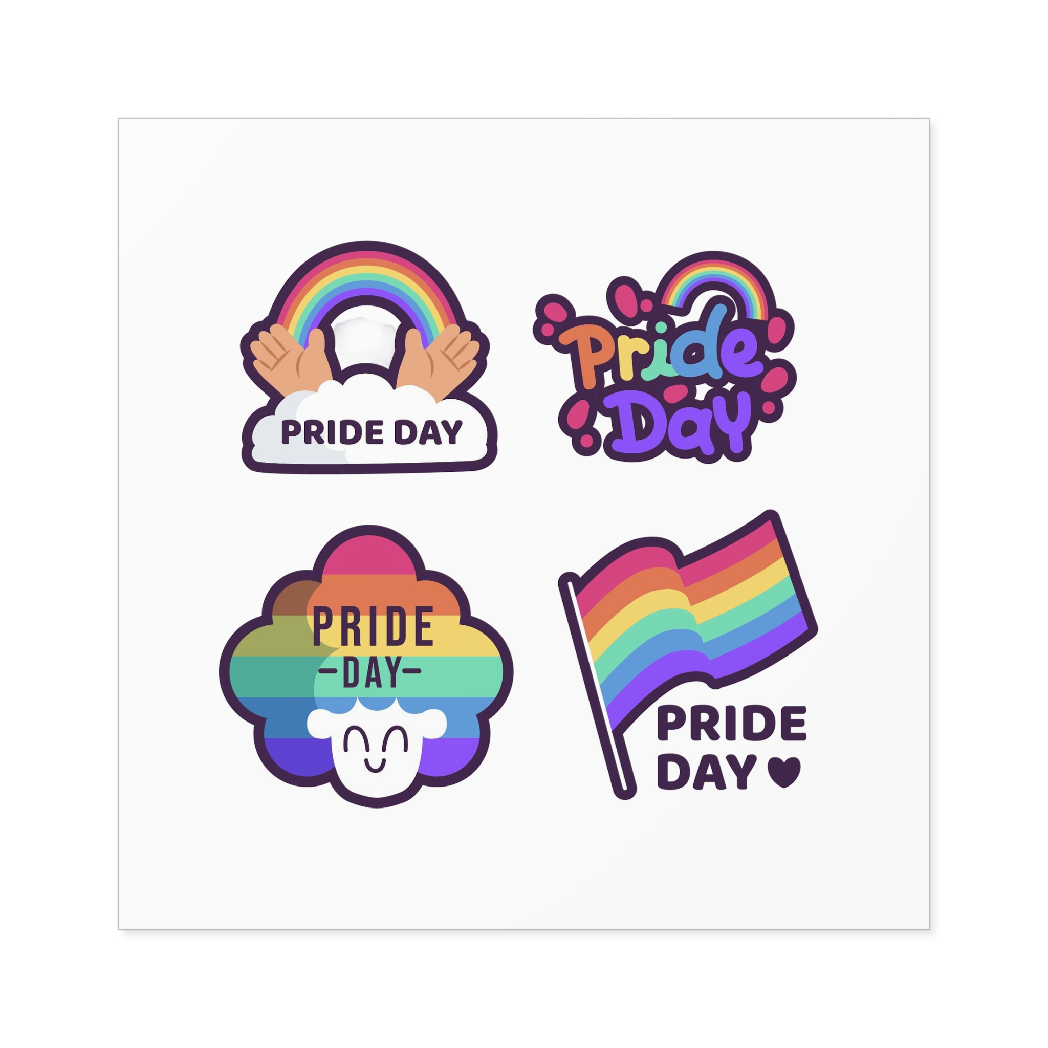 Labels With Pride Day Event Laminate Stickers Square - Image 57