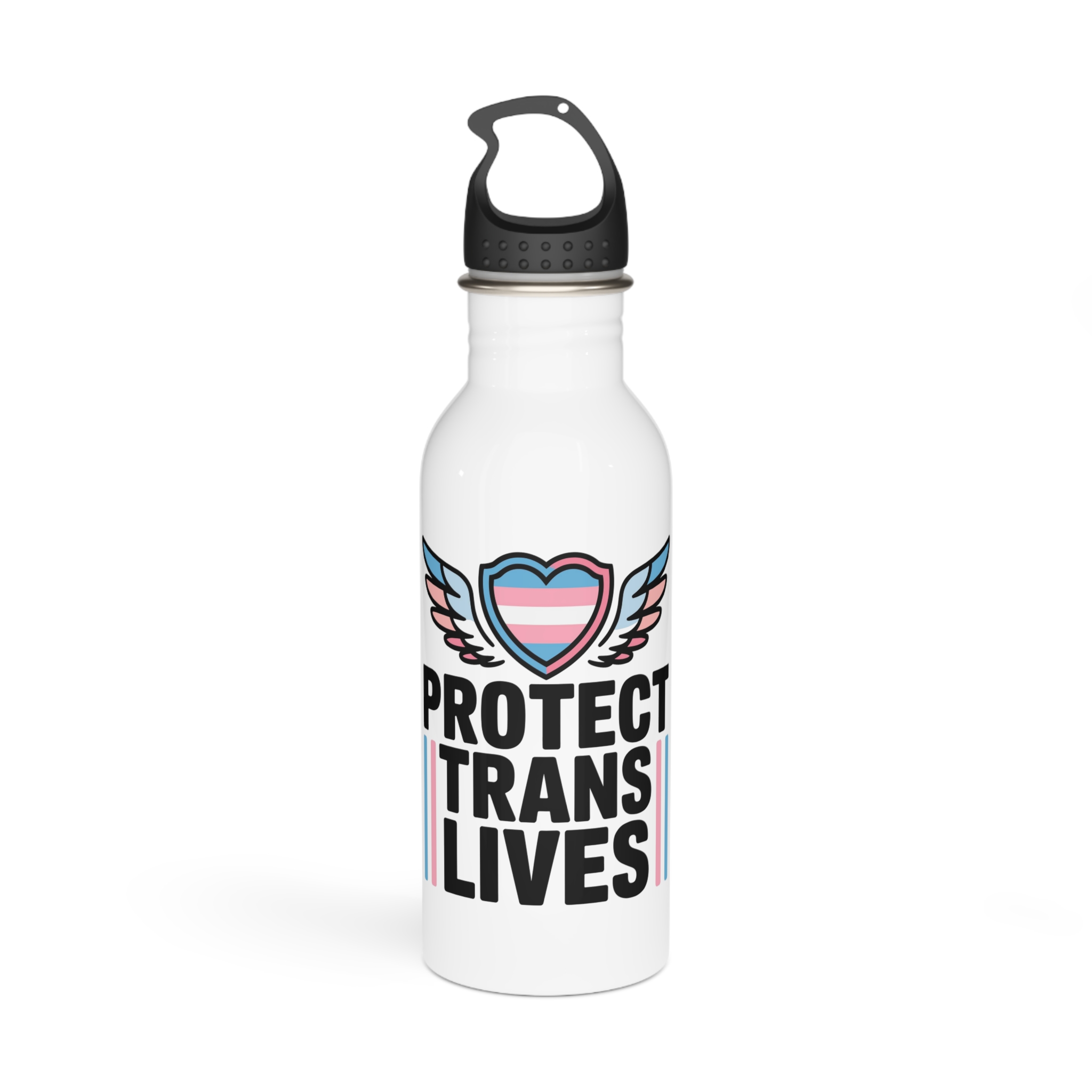 Protect Trans Lives T Shirt Design Isolated White Background 2 Stainless Steel Water Bottle