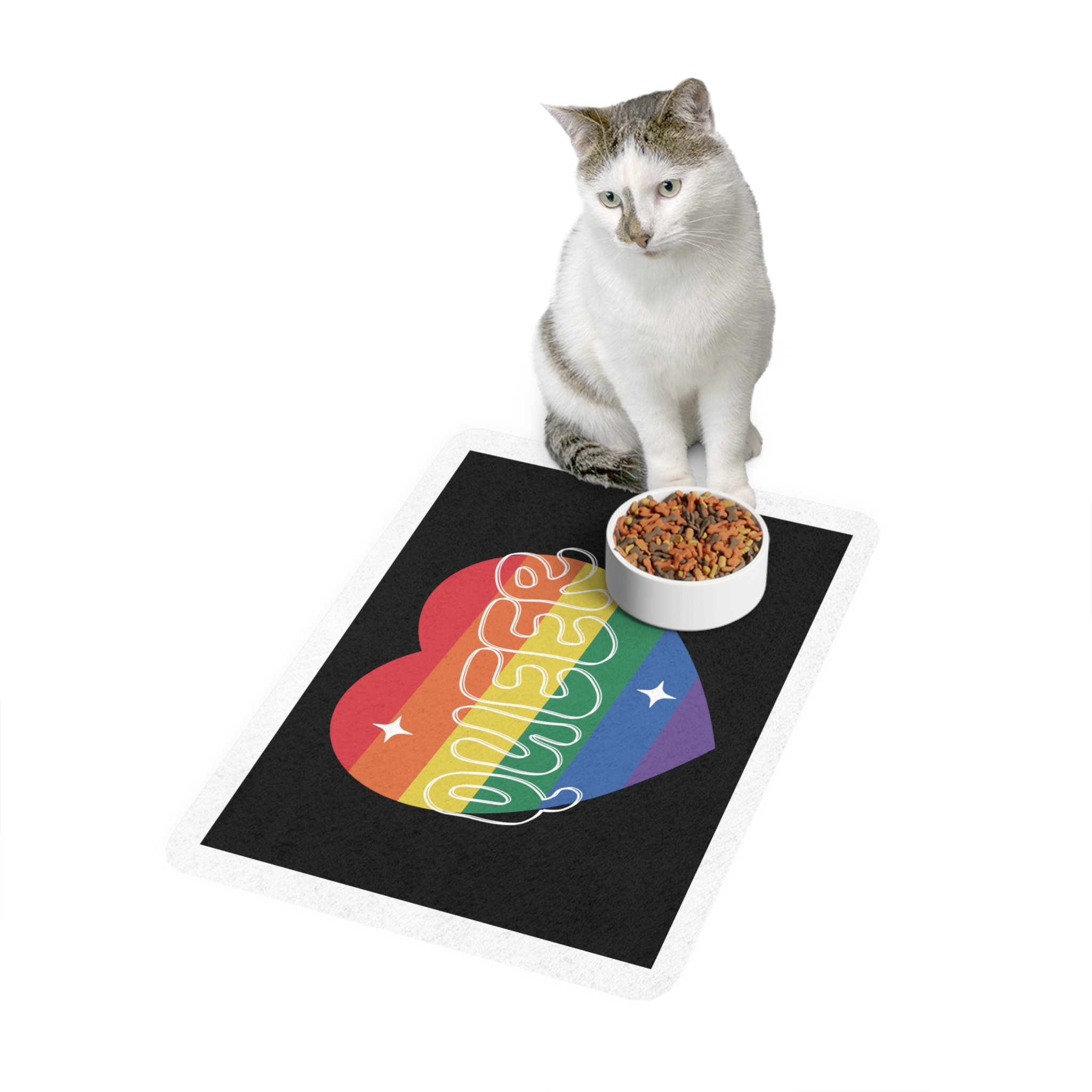 Queer Pride Heart Pet Food Mat 12x18 - Image 3