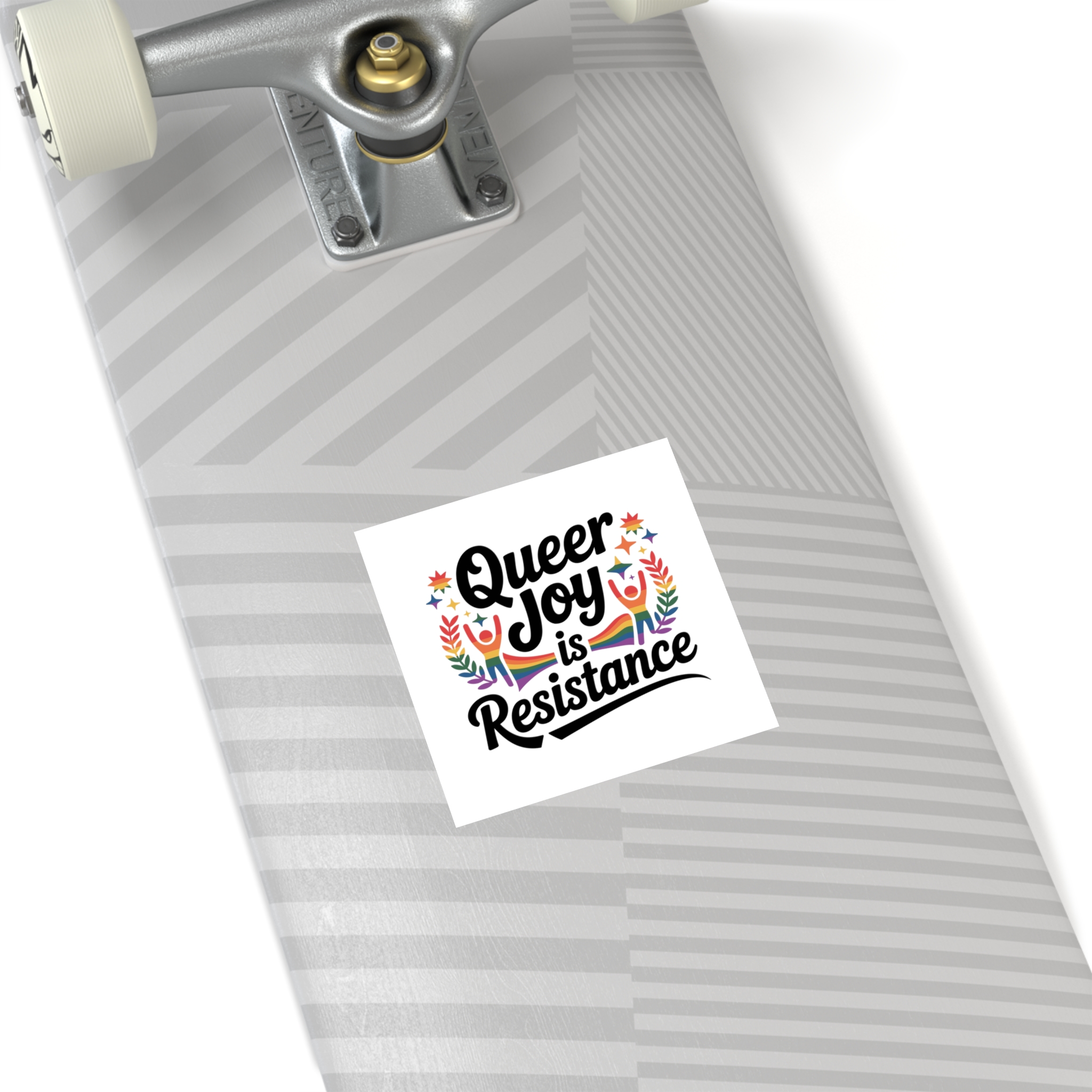 Queer Joy Is Resistance T Shirt Design Isolated White Background Laminate Stickers Square - Image 32