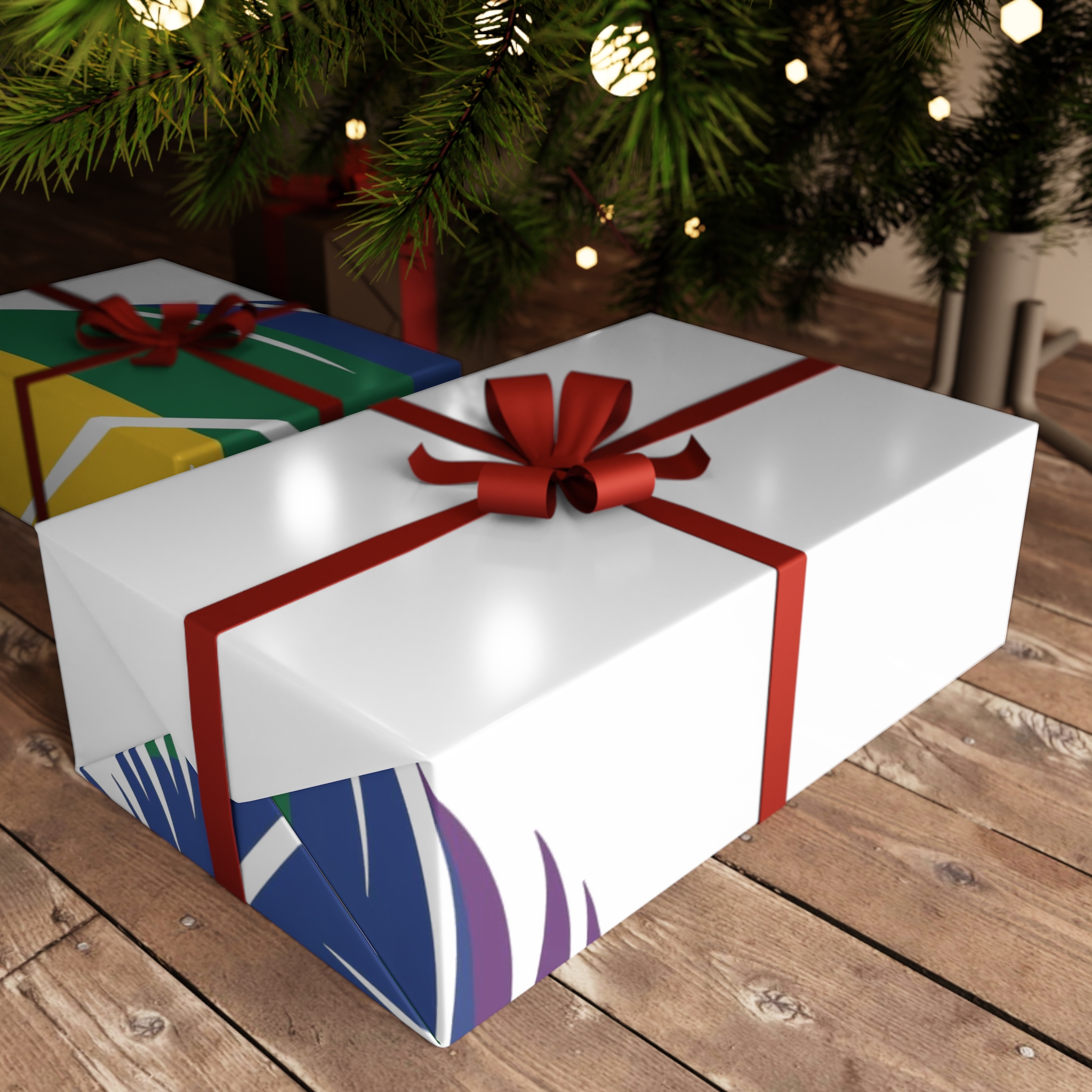Single Feather Adorned With Vibrant Colors Rainbow Flag Gift Wrapping Paper Sheets 1pc - Image 6