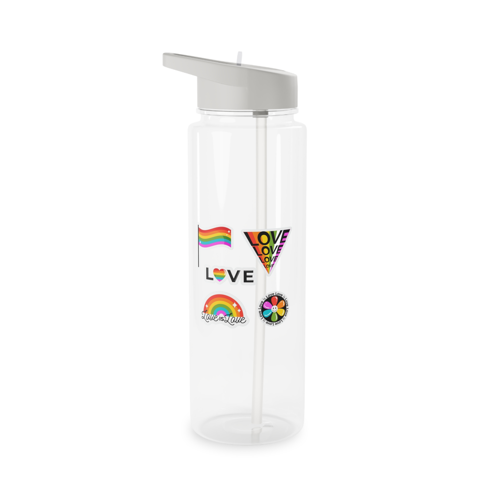 Pride Day Badges With Flag Tritan Water Bottle - Image 5
